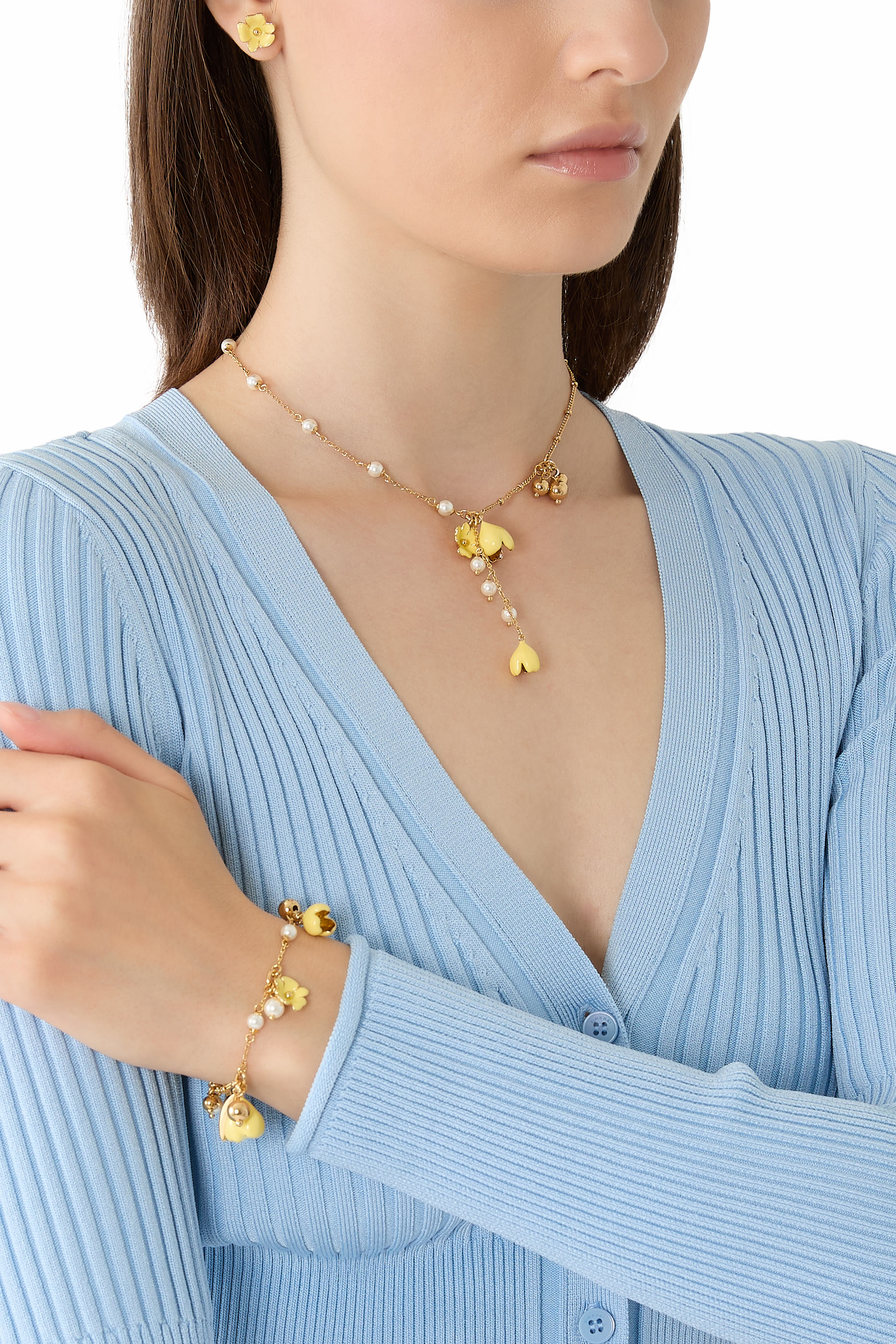 Bloom Y Necklace, Glass & Enamel