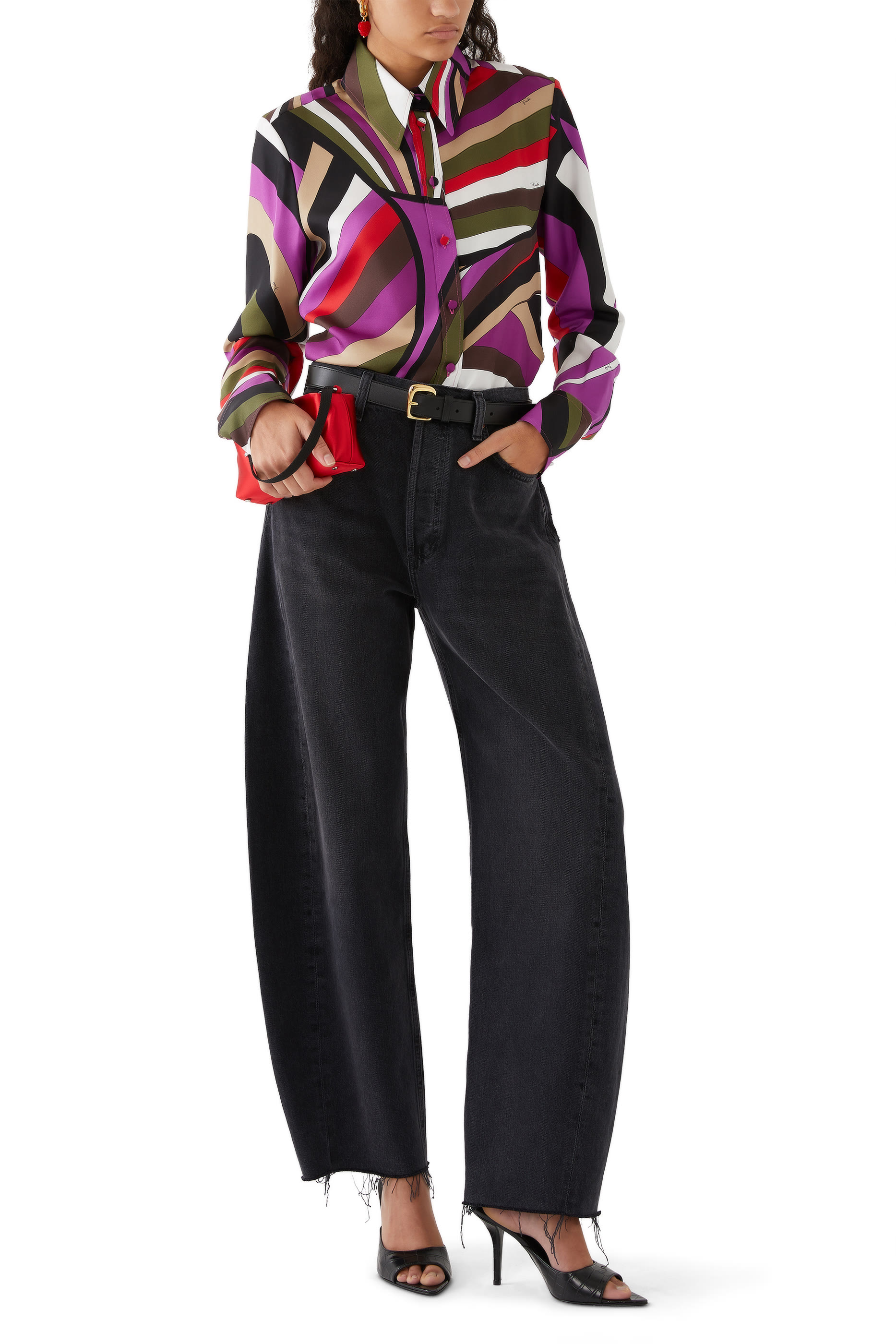 Iride-Print Silk-Twill Shirt