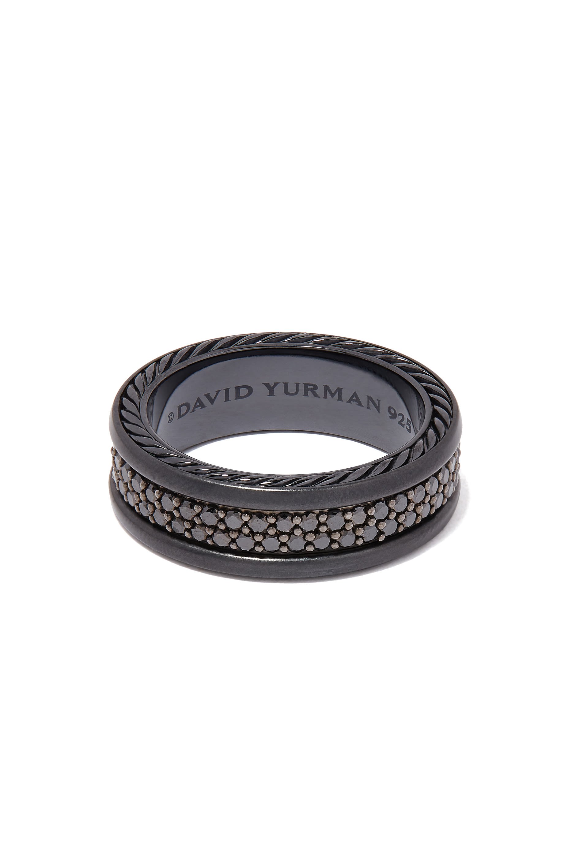 Streamline&reg; Black Diamond Two Row Band Ring