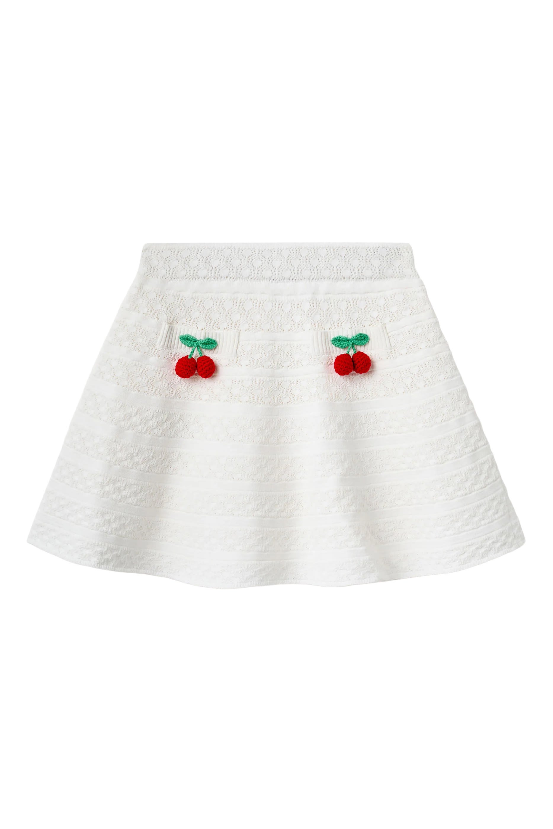 Kids Cherry Motif Knit Skirt