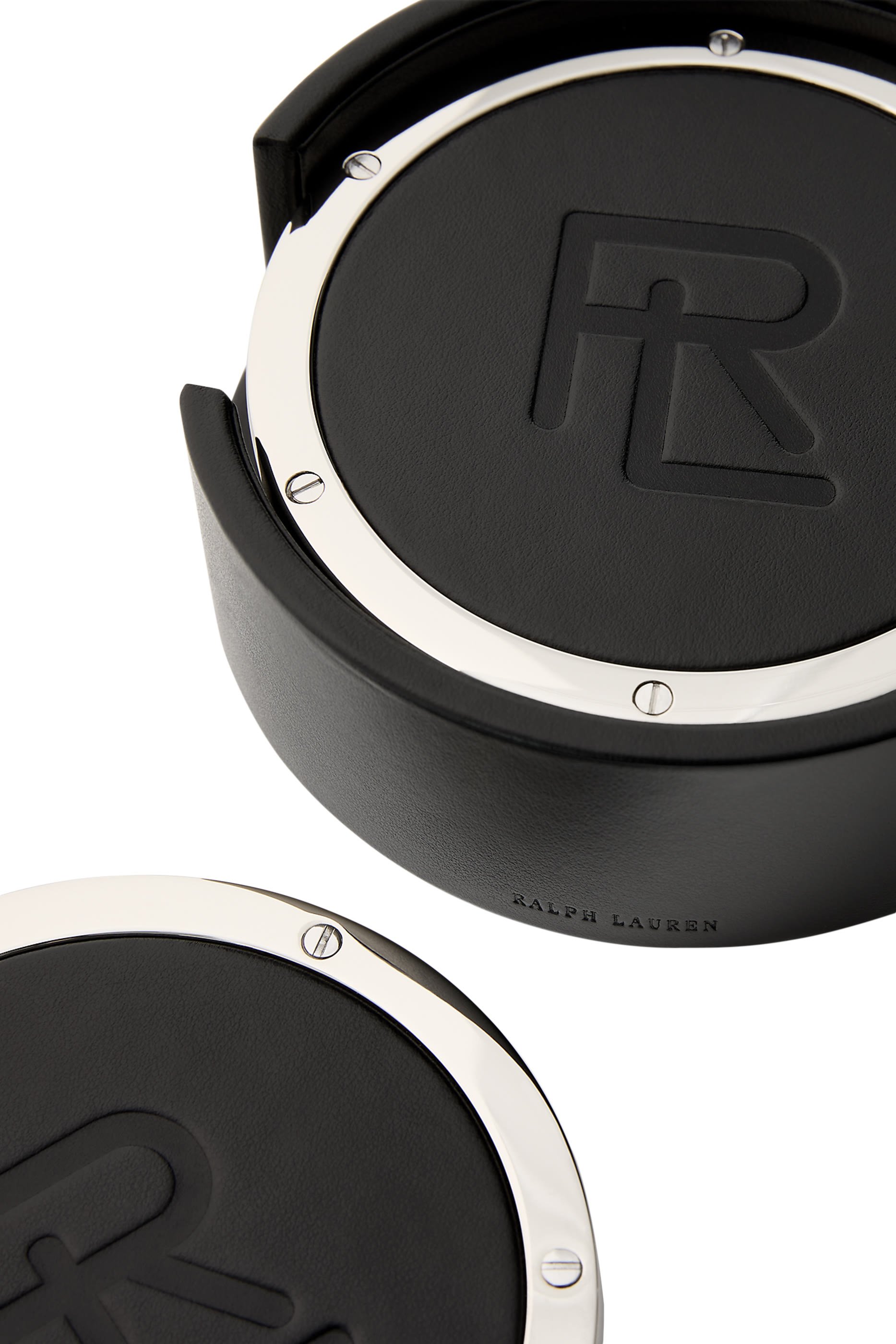 Stacked RL Leather Coaster Set