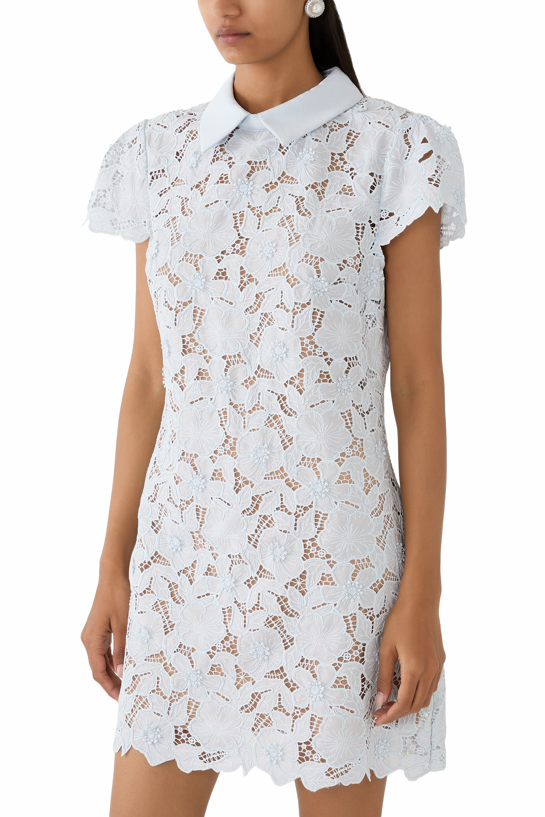 Guipure Lace Mini Dress