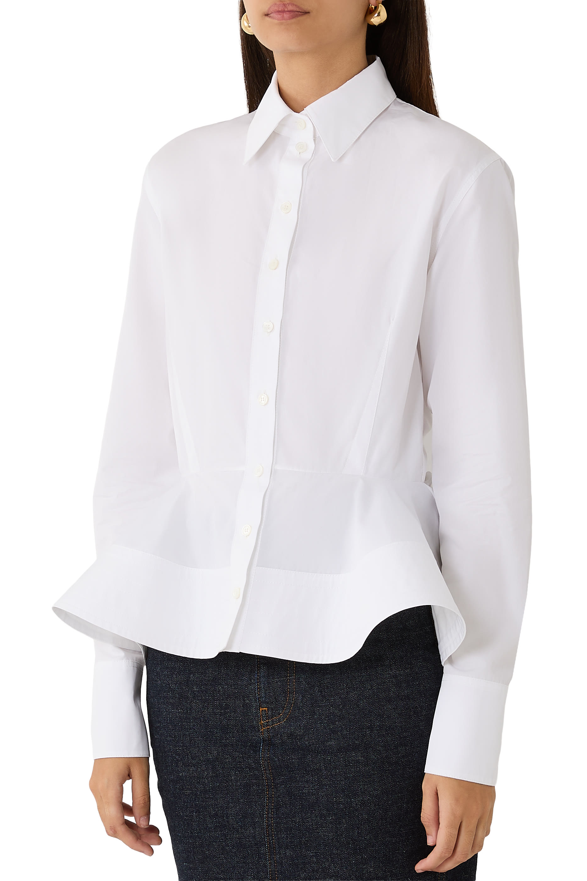Poplin Peplum Shirt