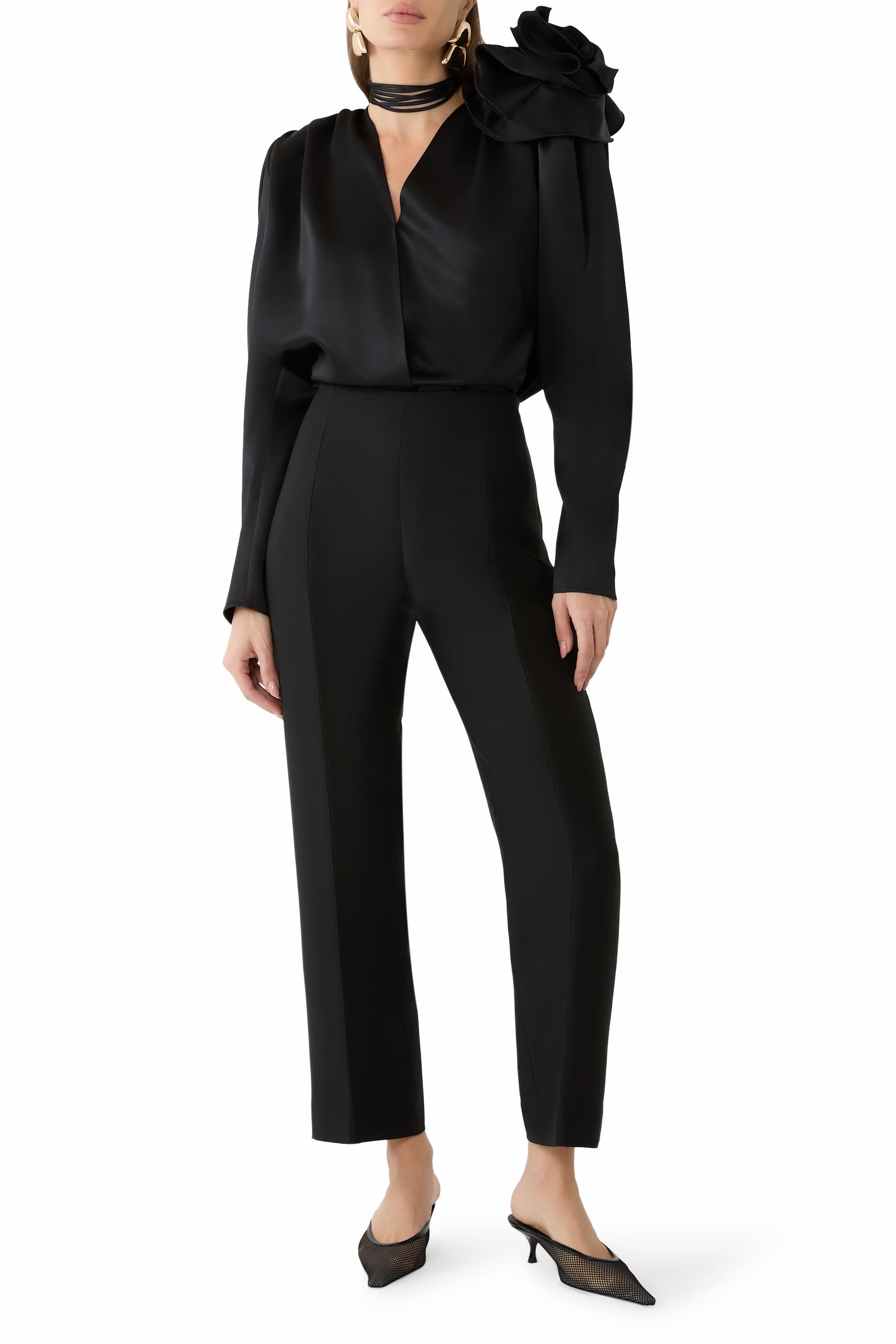 Classic Shirred Flower Blouse