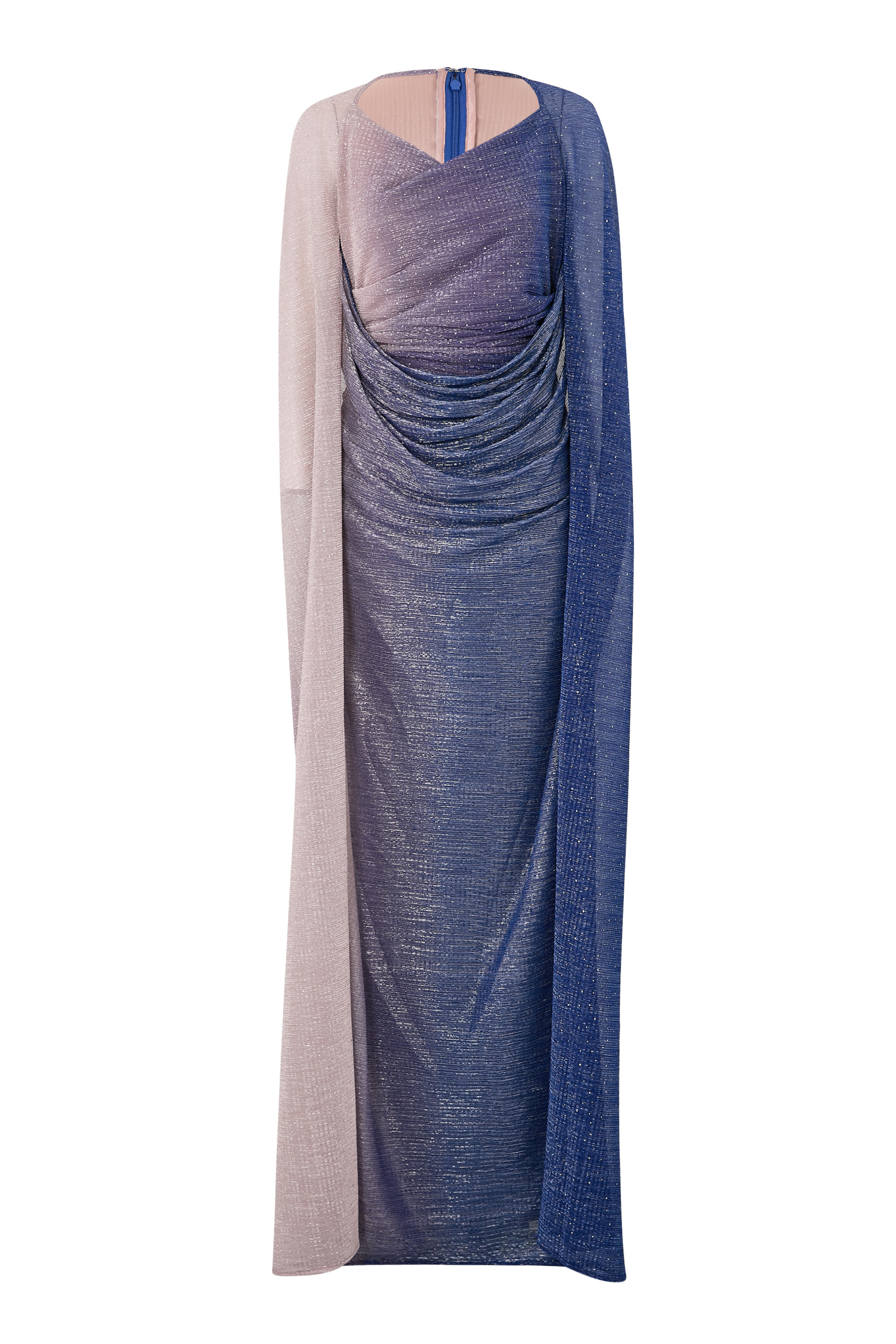 Cape Gown in Metallic Voile