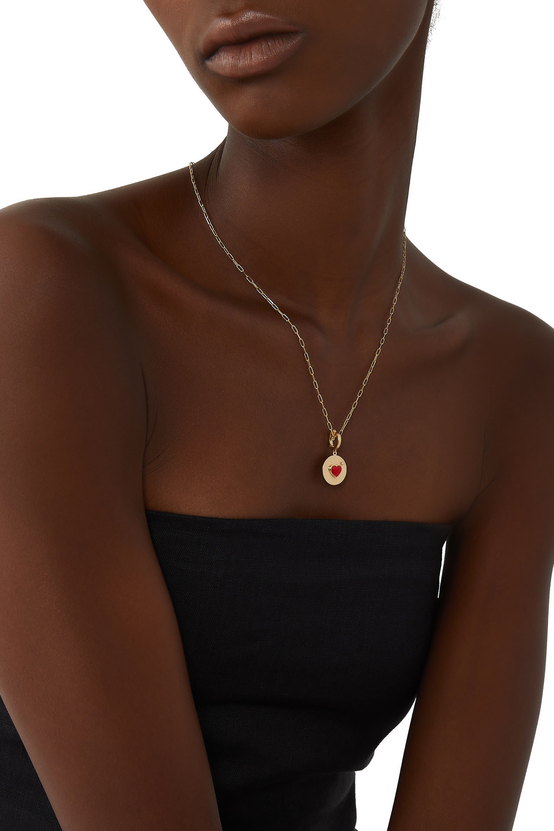 Spiral Eye Charm, 18k Yellow Gold & Diamonds