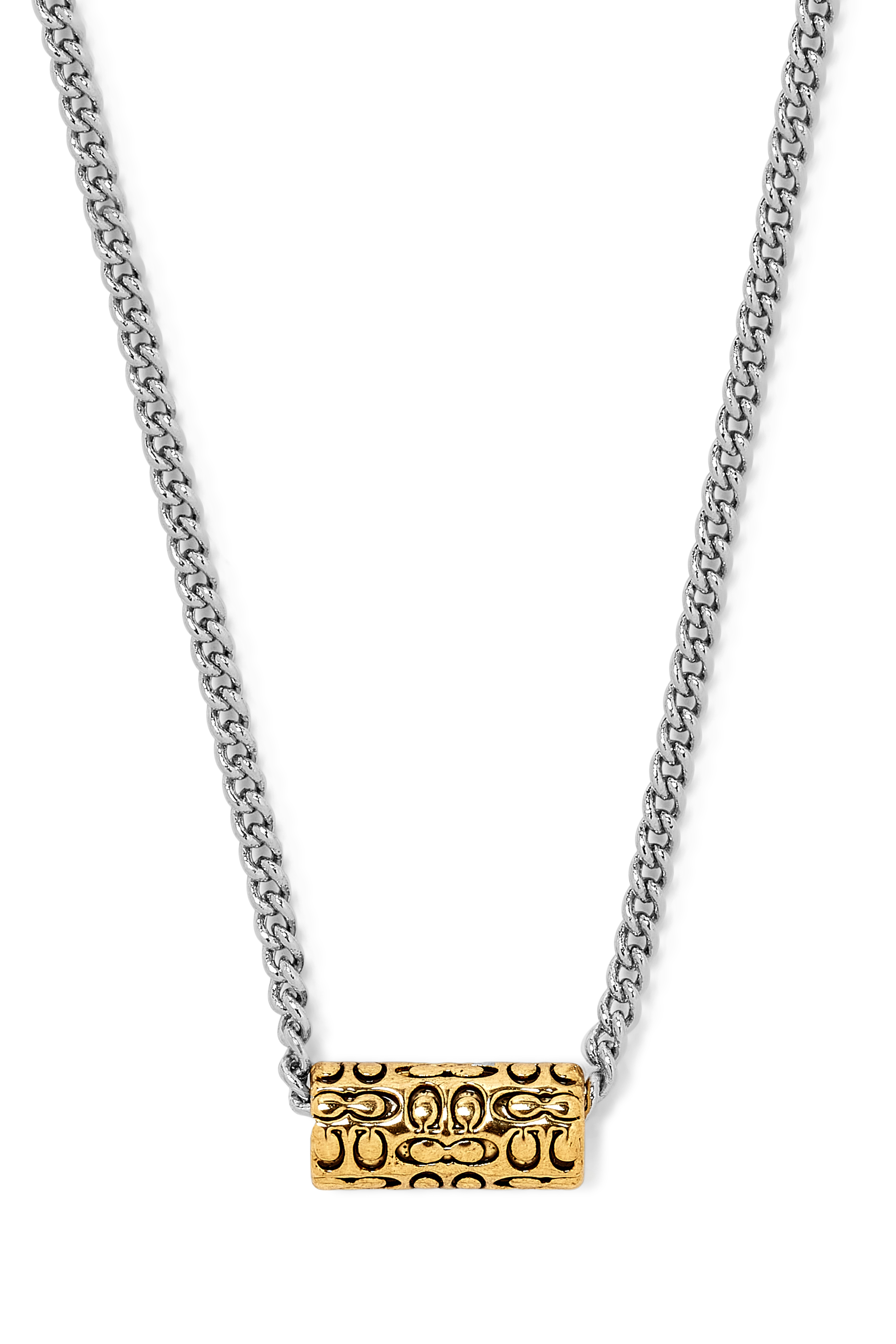 Quilted Signature Bead Pendant Necklace