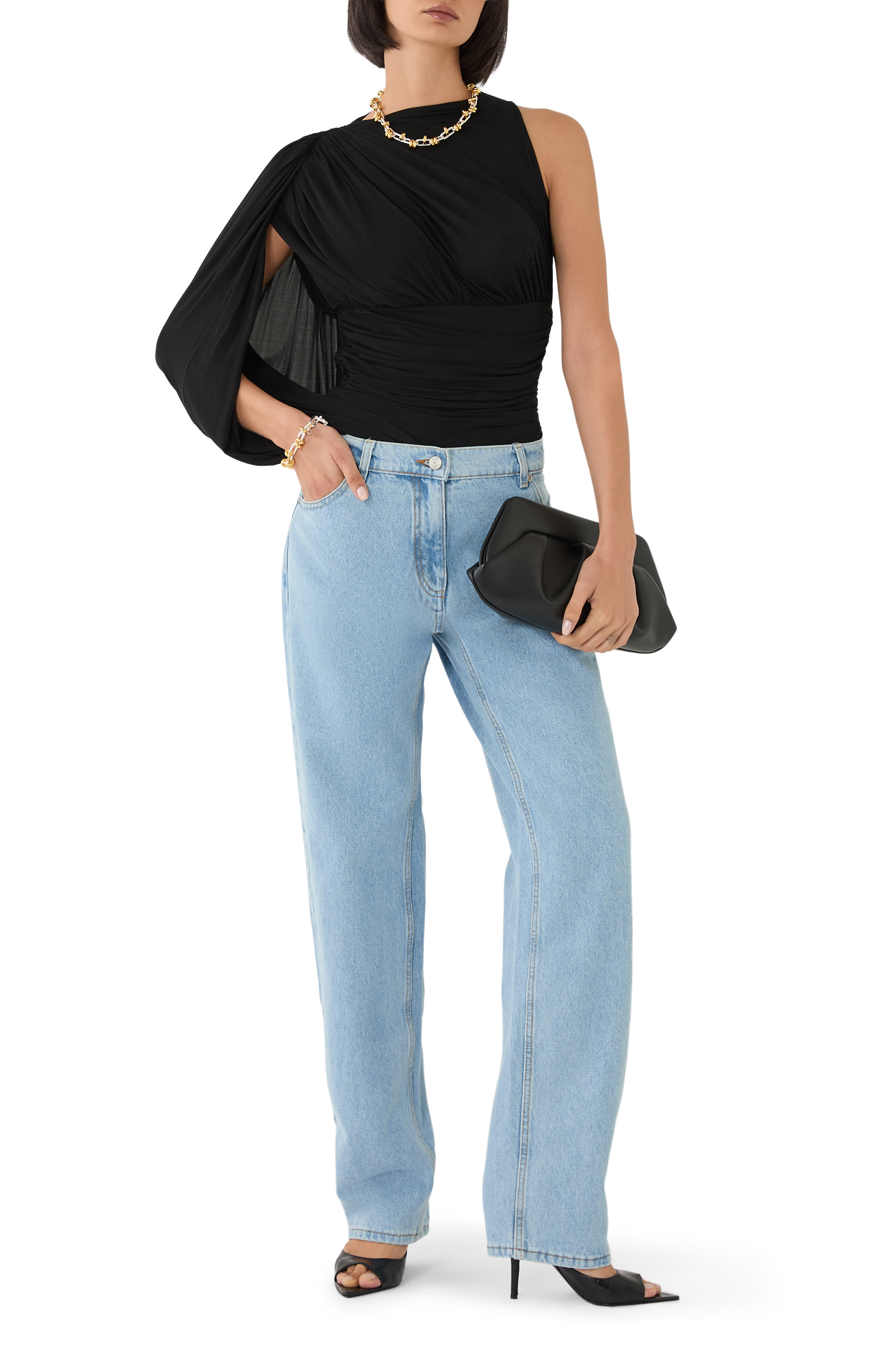 Straight-Leg Denim Pants