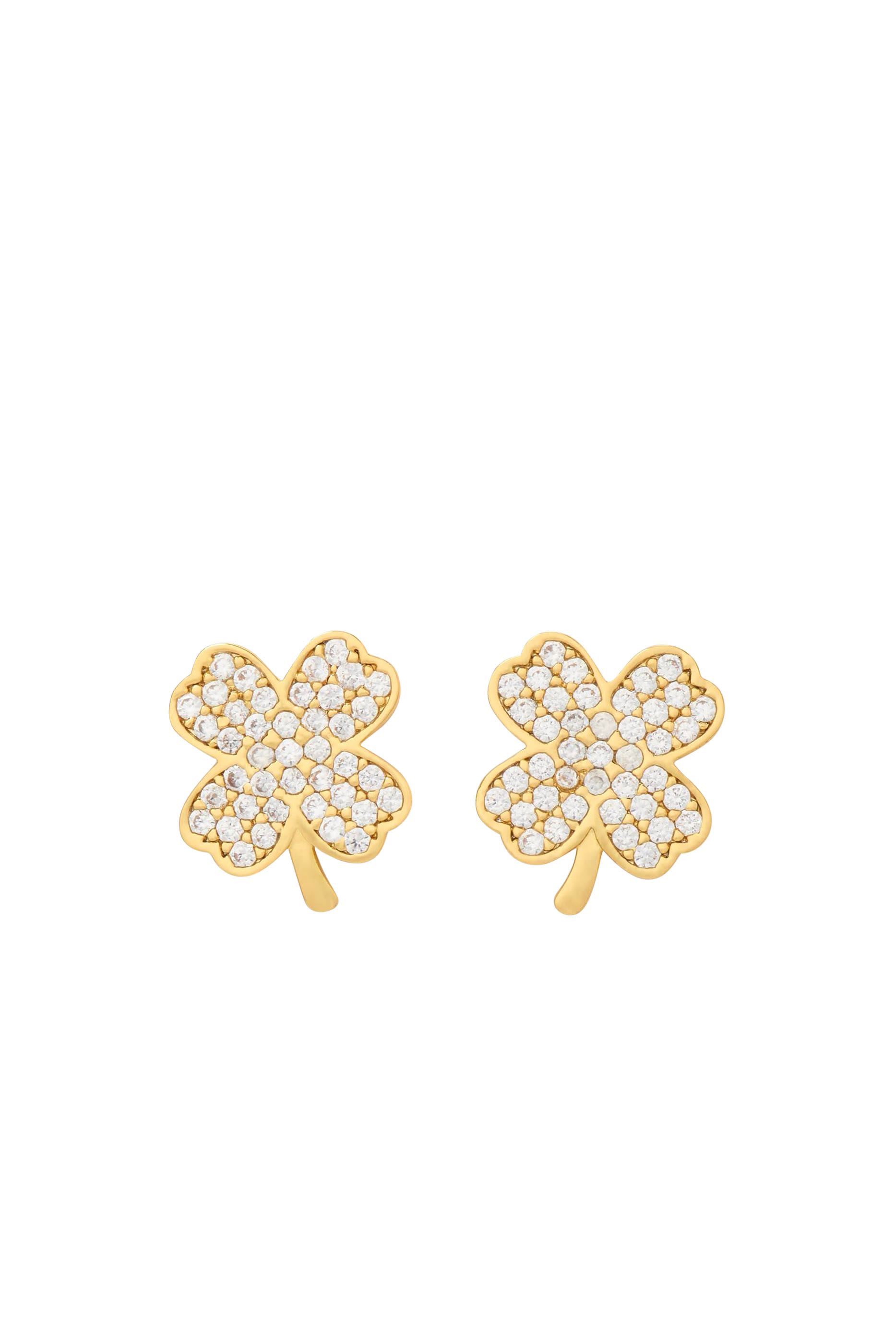 Lucky Charm Pave Clover Studs