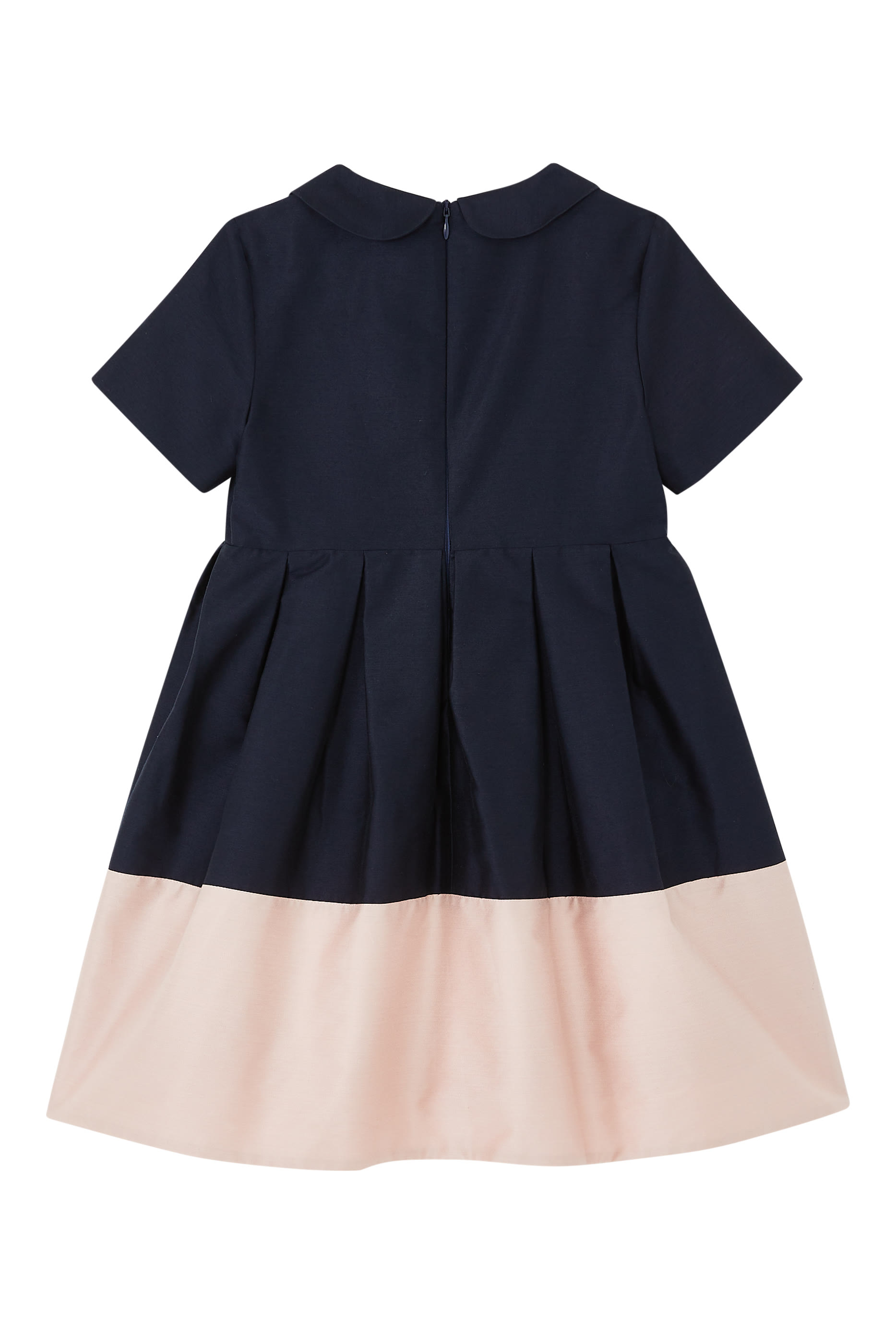 Kids Pleated Cotton-Satin Dress