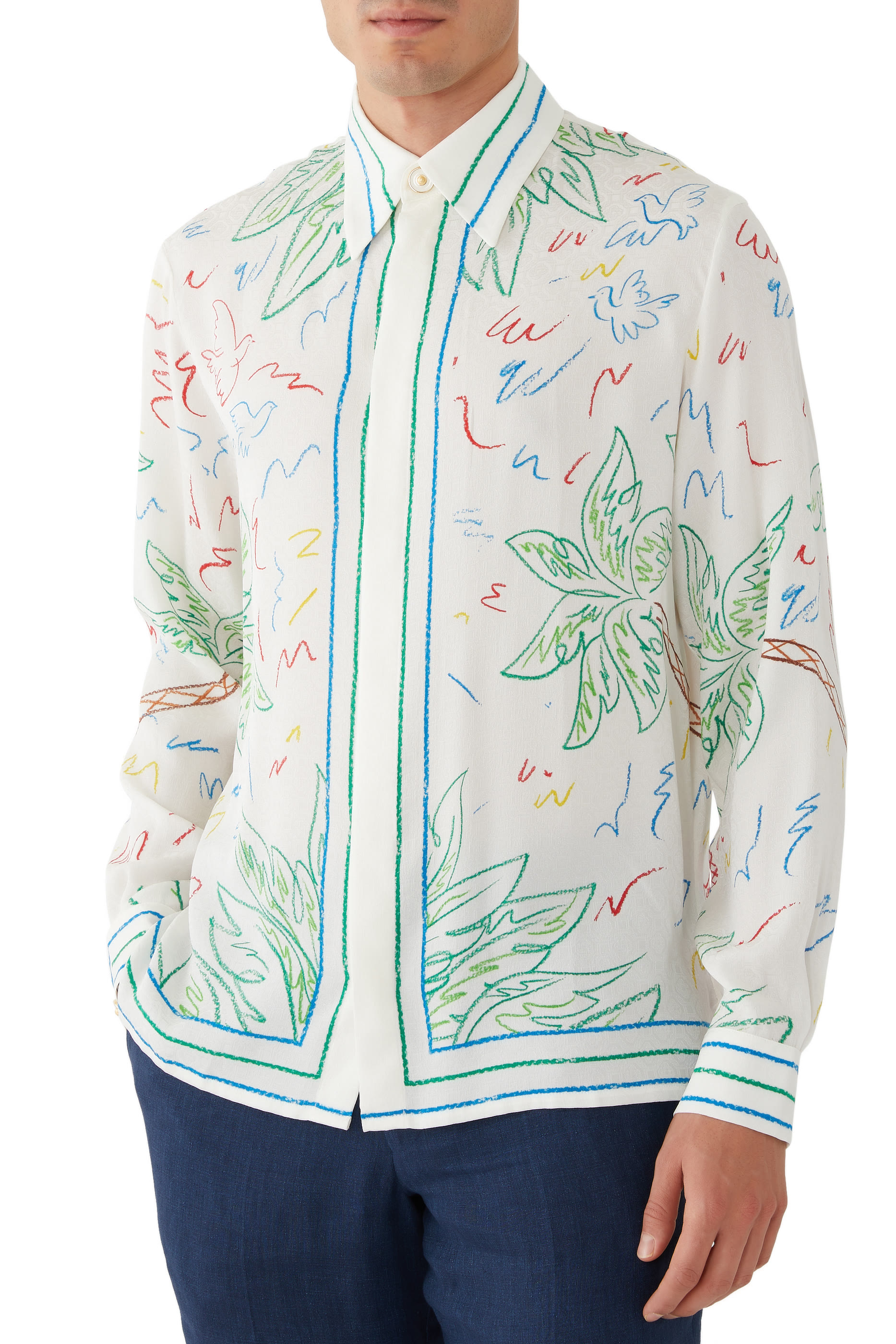 Cuban Collar Long Sleeve Shirt