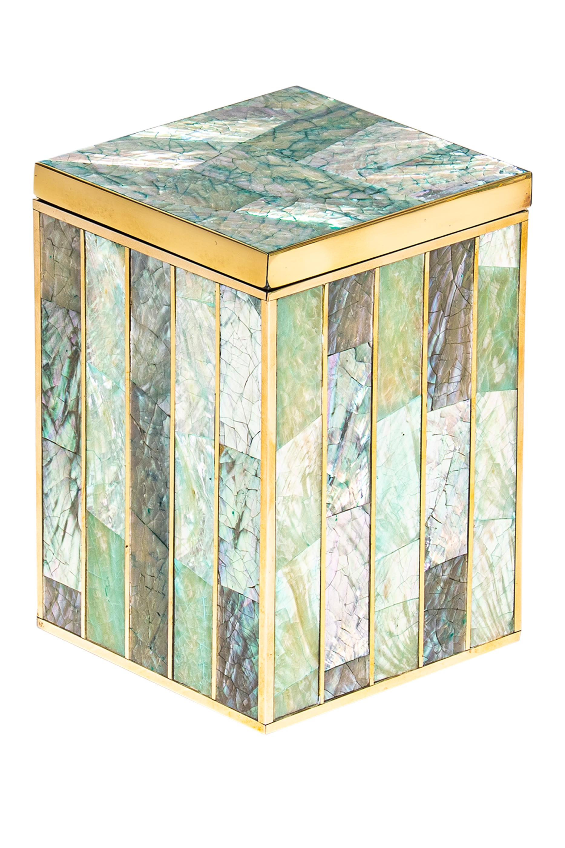 Crackled Abalone Shell Box with Cover