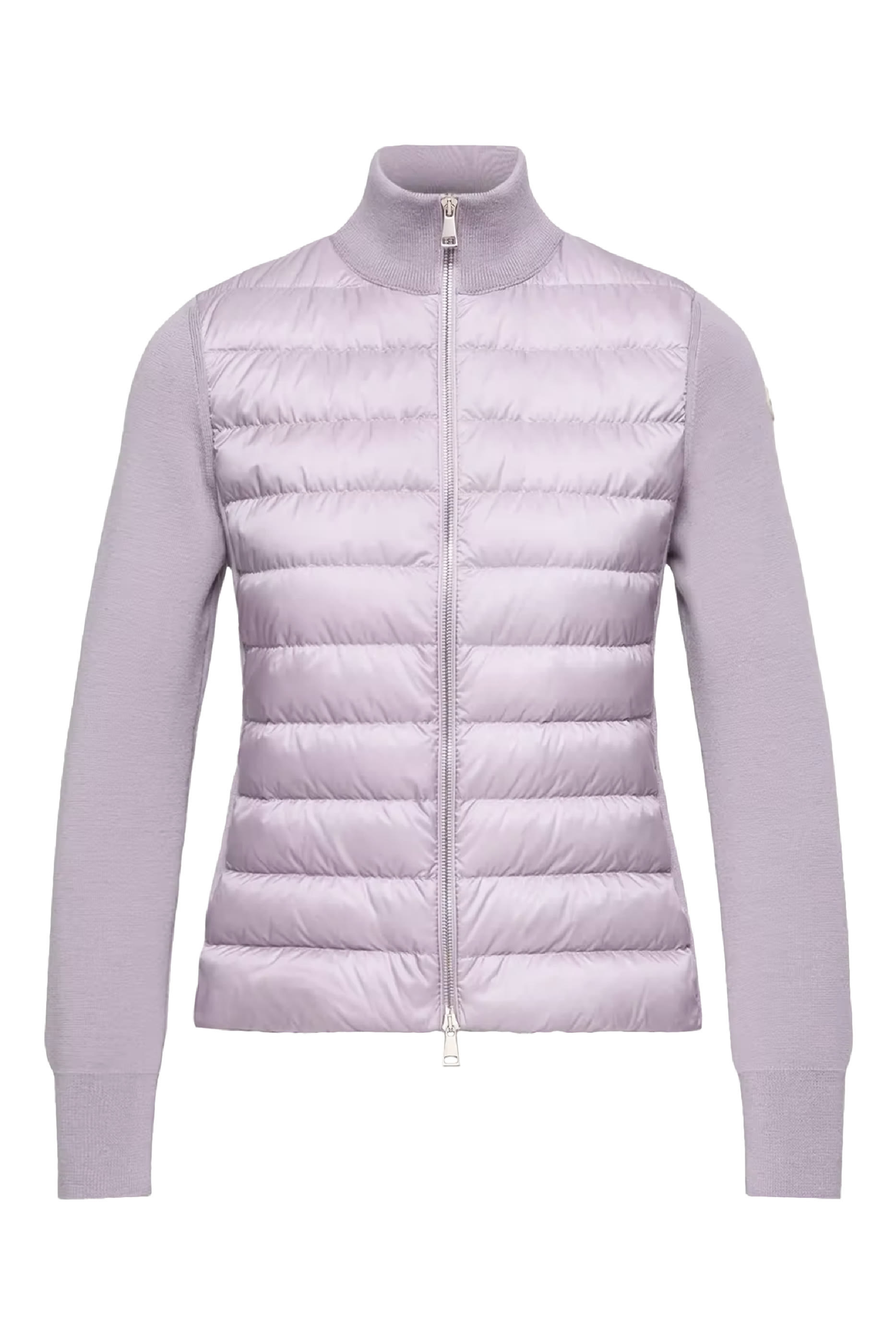  Padded Wool Zip-Up Cardigan