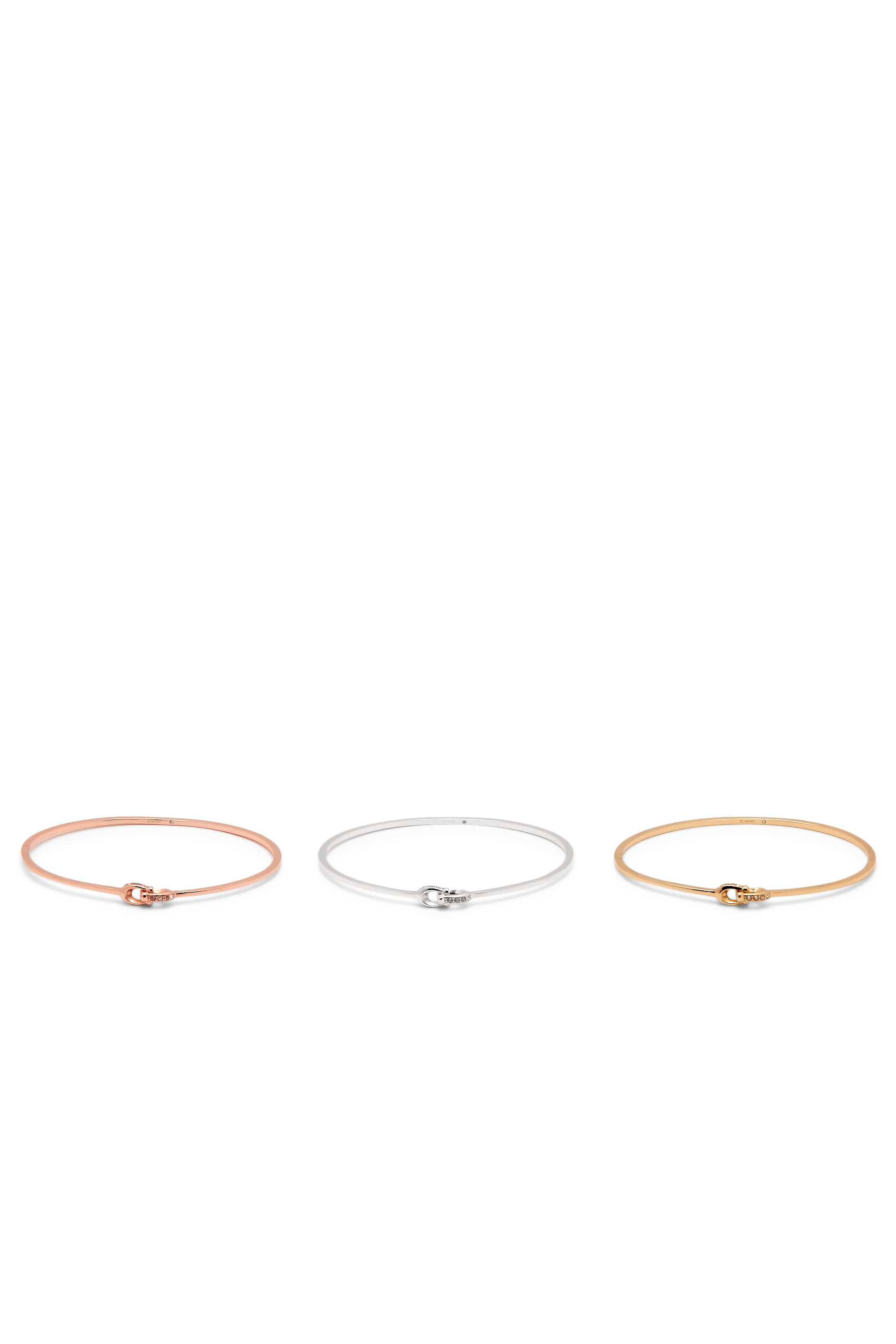 Interlocking Signature C Tritone Bangle Set