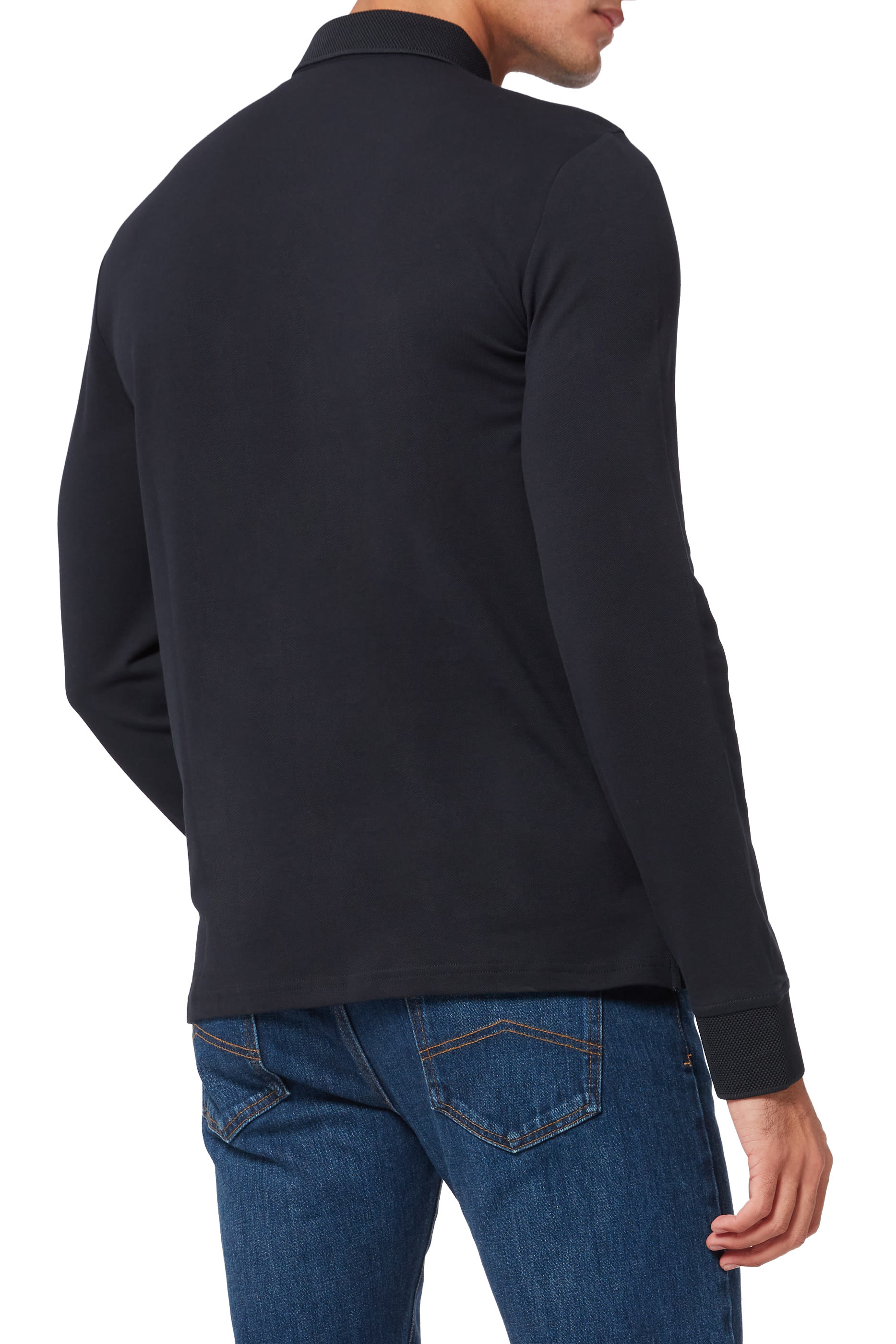 Circle Logo Stretch Cotton Polo Shirt