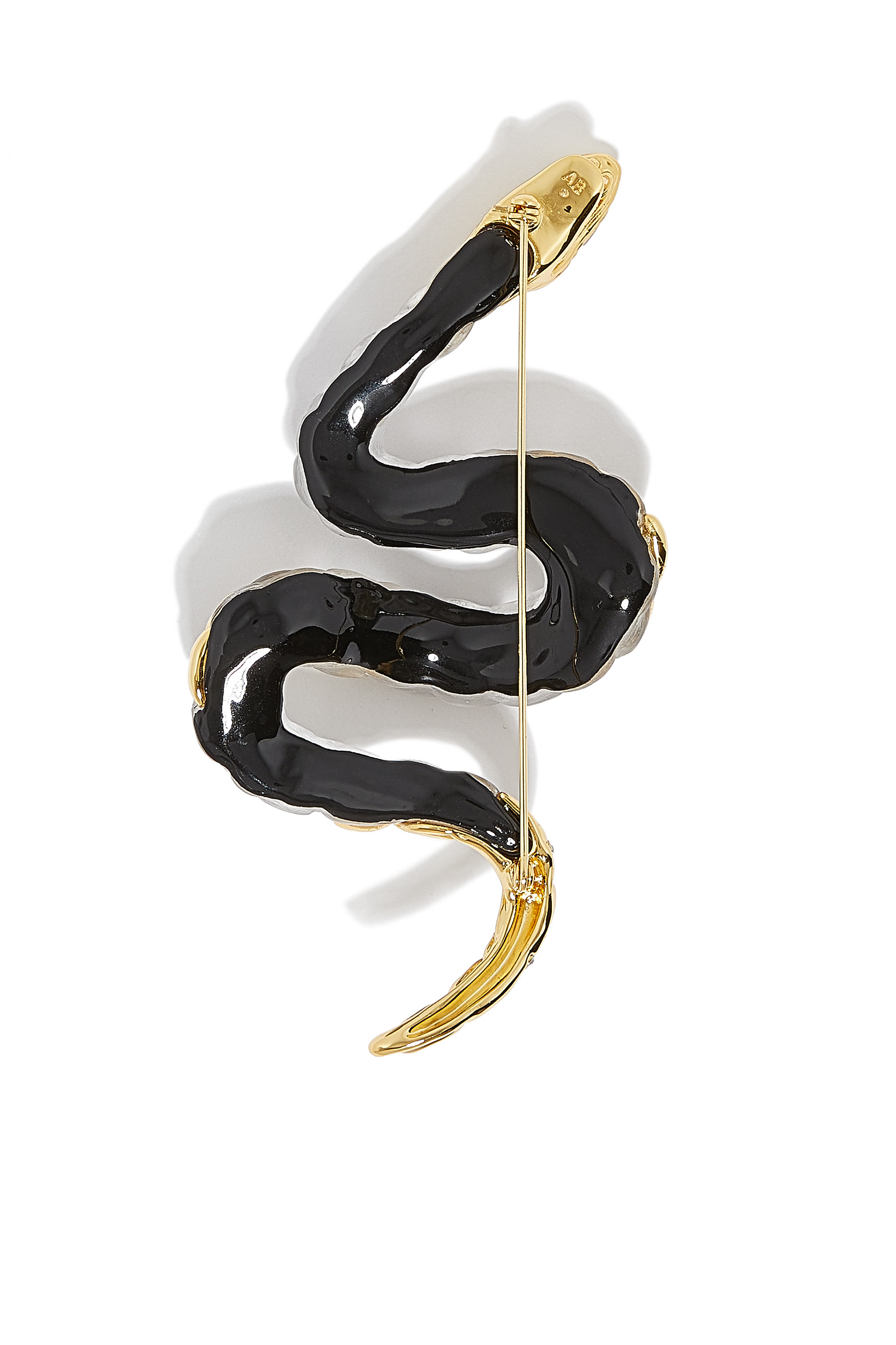 14K Gold Plated Serpent Lucite Pin