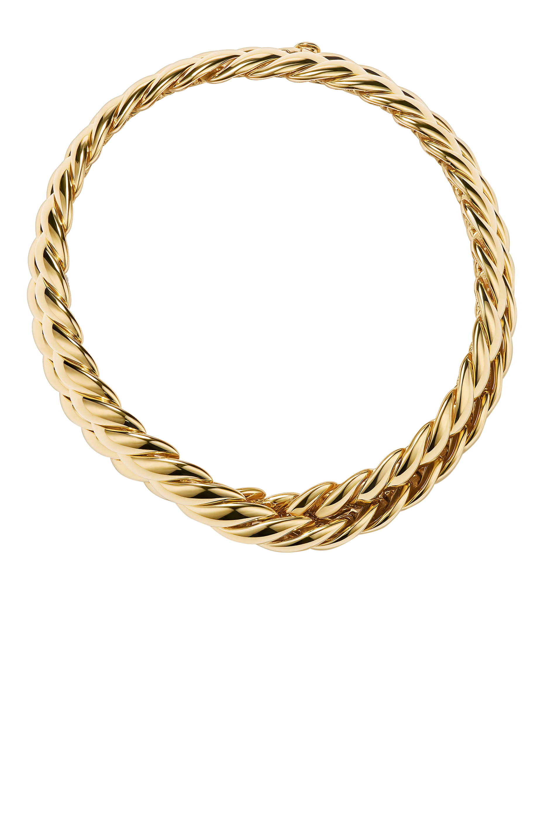 Sculpted Cable Double Wrap Bracelet, 18k Yellow Gold
