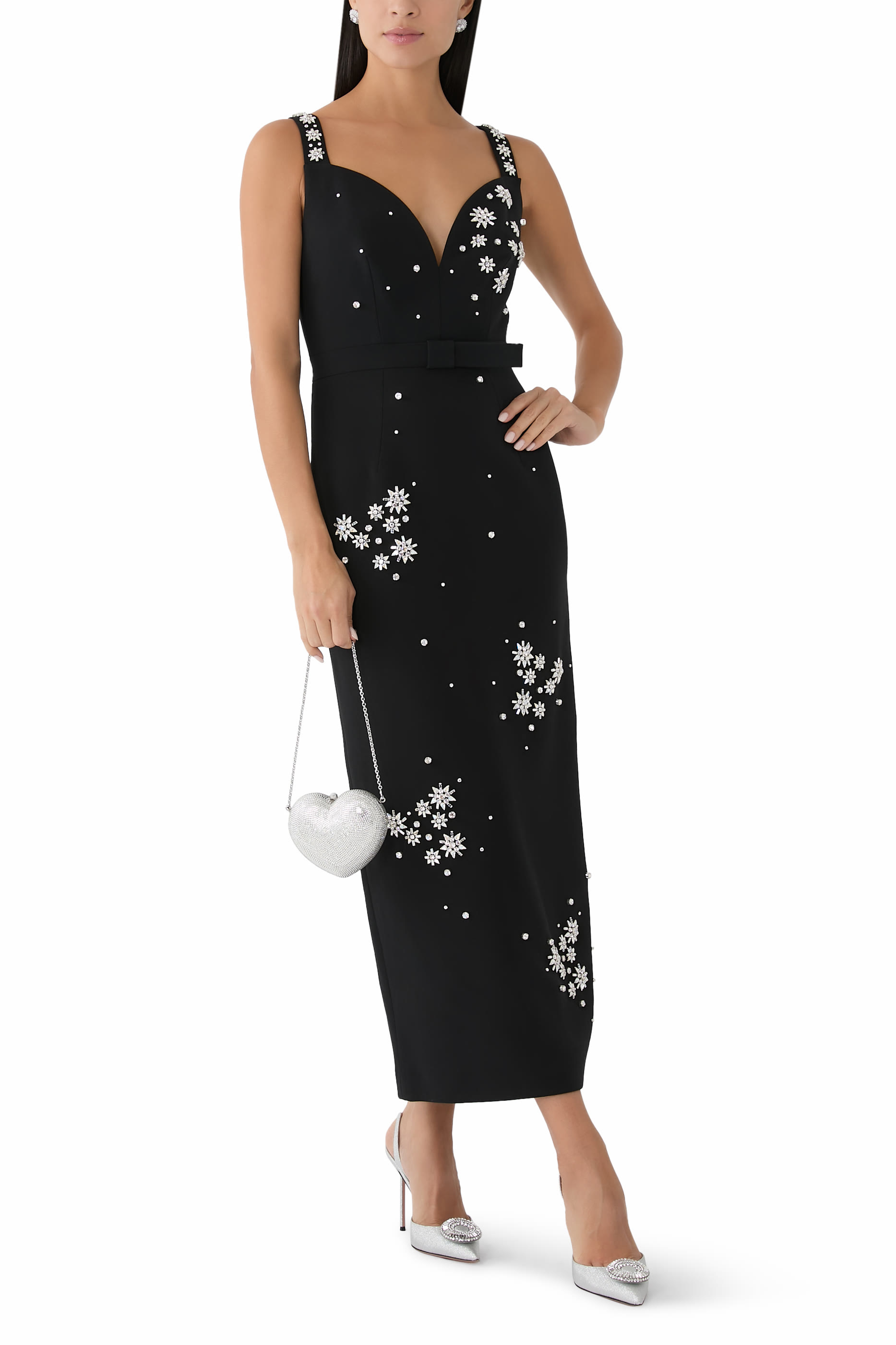 Brandy Embellished Crepe Dress