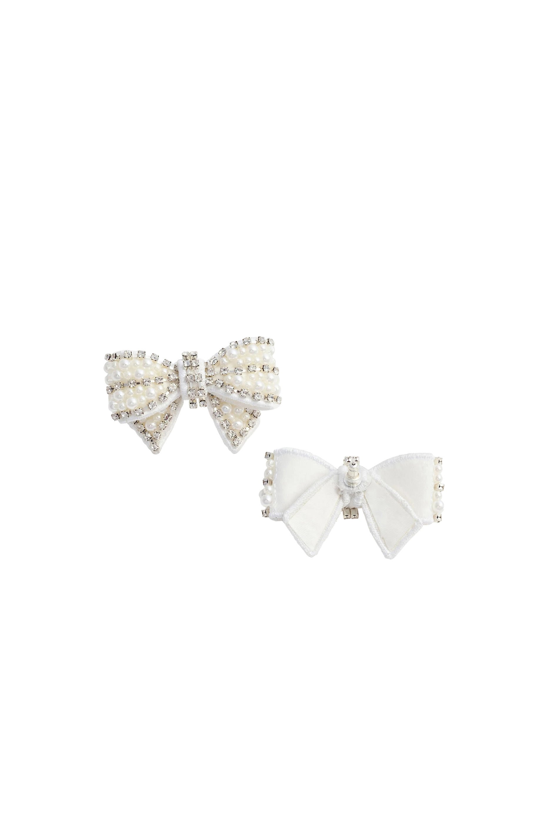 Pearl Satin Bow Earrings