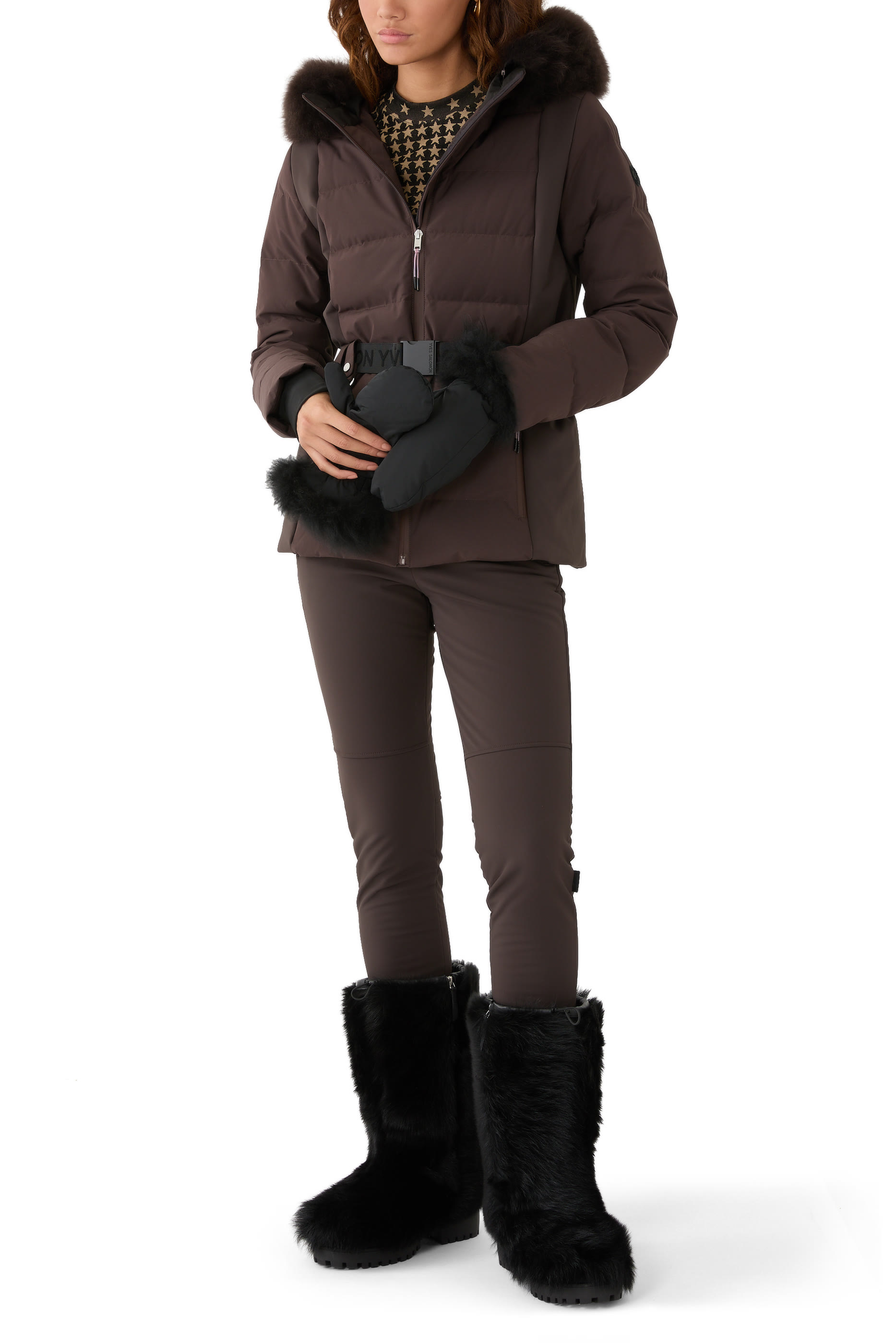 Shearling Trimmed Ski Jacket