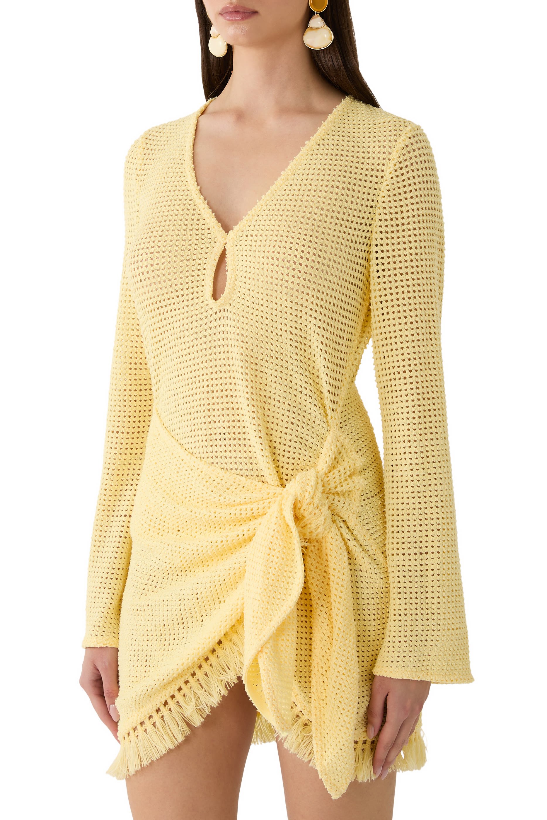 Roux Fringe-Hem Mini Dress