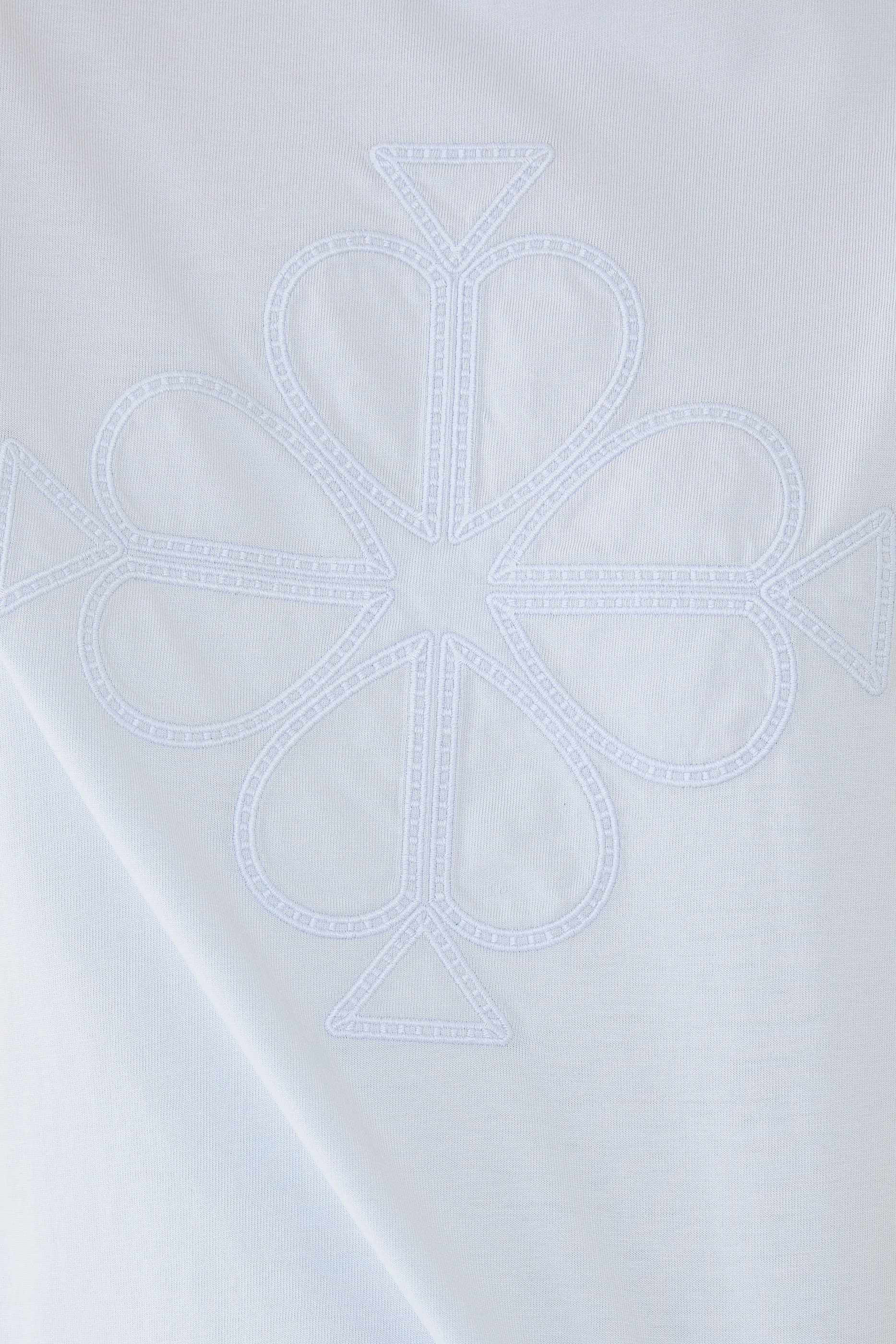Embroidered Spade Flower Logo T-Shirt