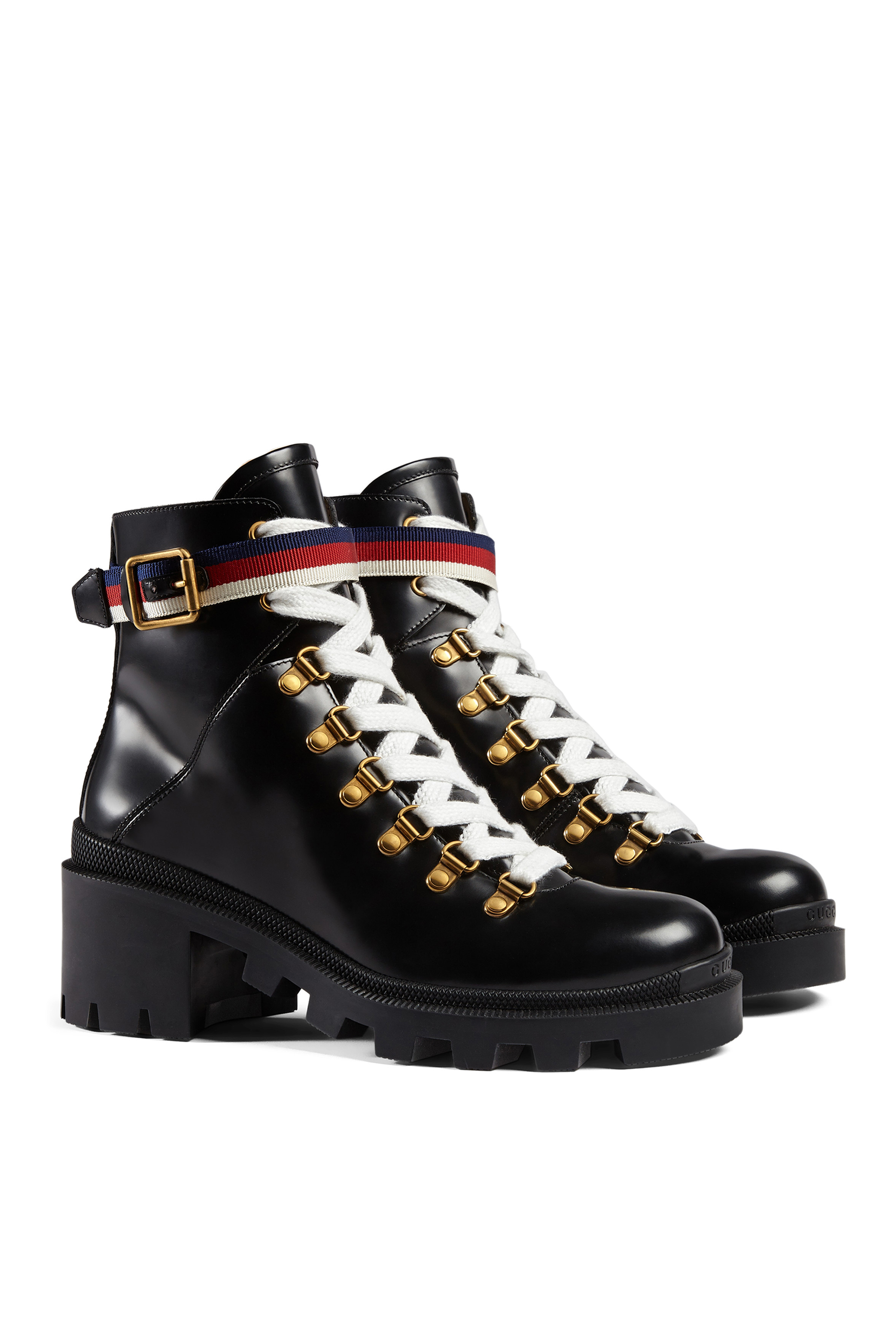 Leather Ankle Boots with Sylvie Web