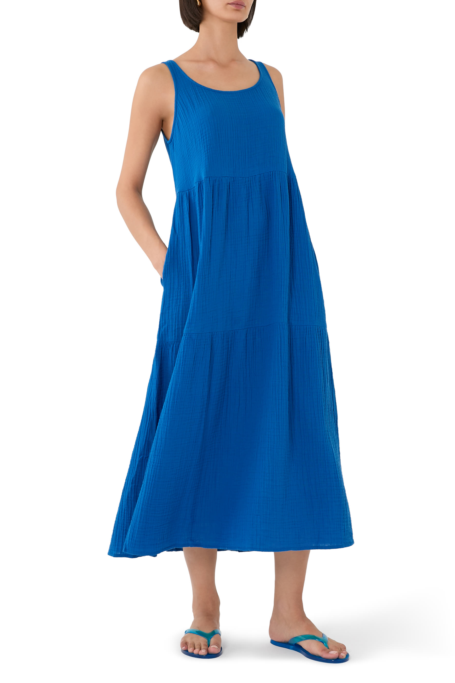 Organic Cotton Lofty Gauze Tiered Dress