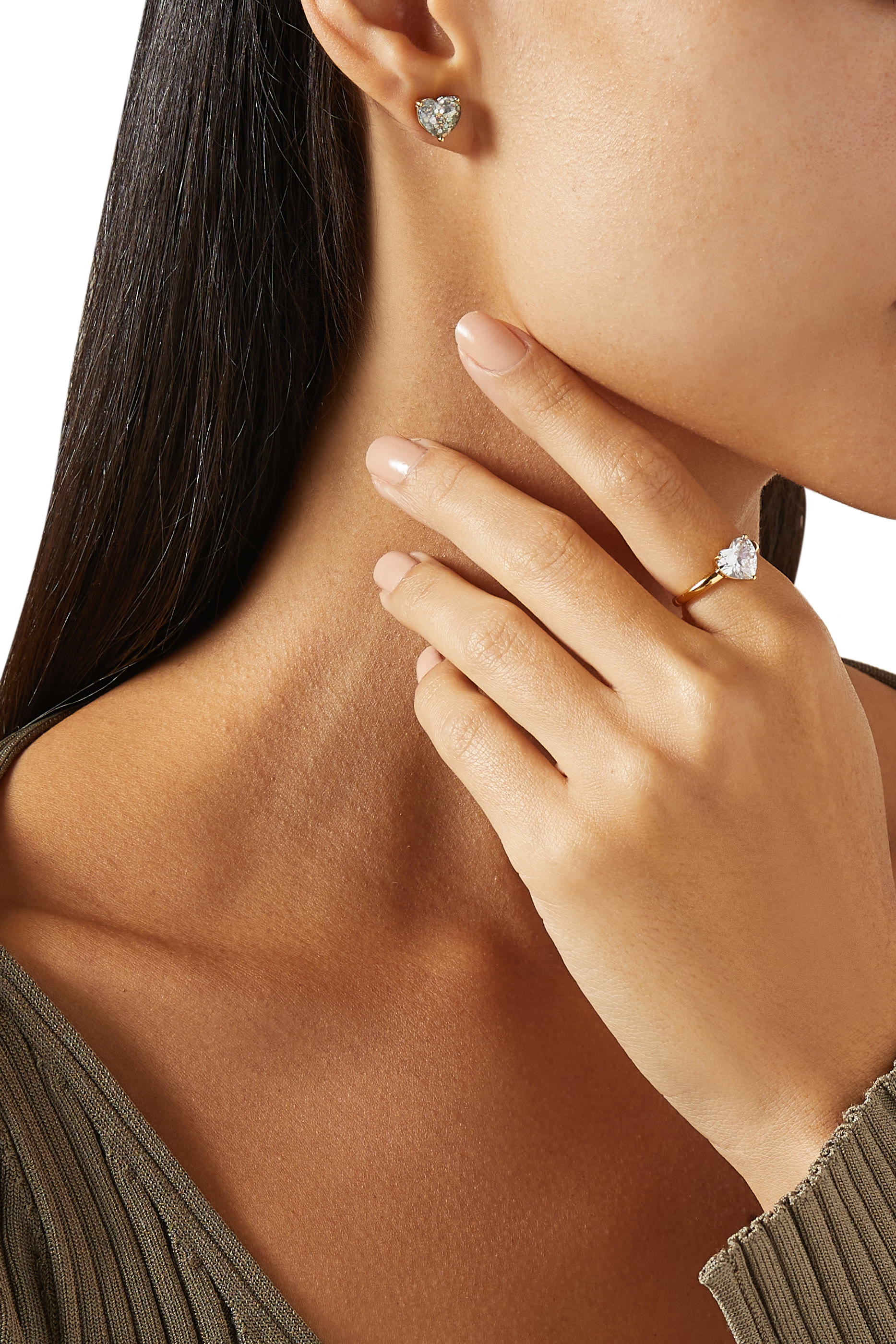 My Love Glitter Heart Studs