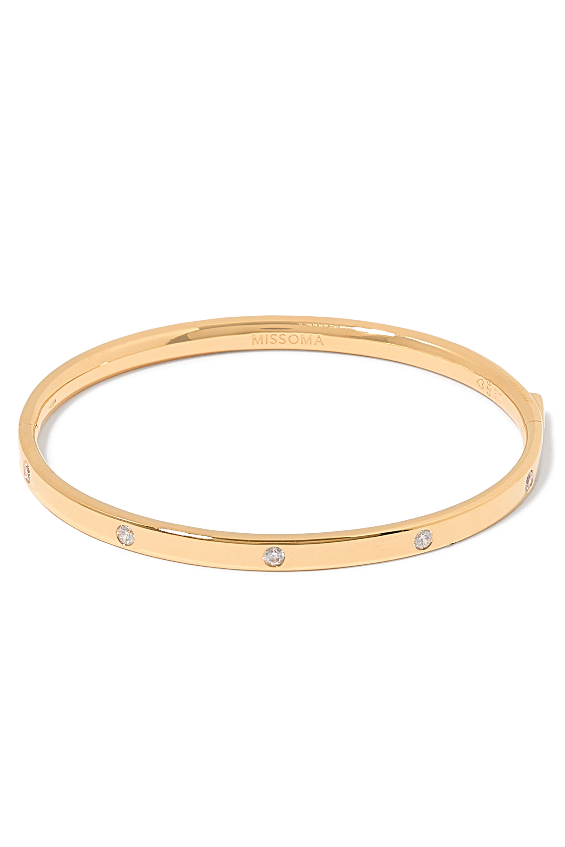 Interstellar Hinged Bangle, 18k Recycled Gold Vermeil on Recycled Sterling Silver & Cubic Zirconia