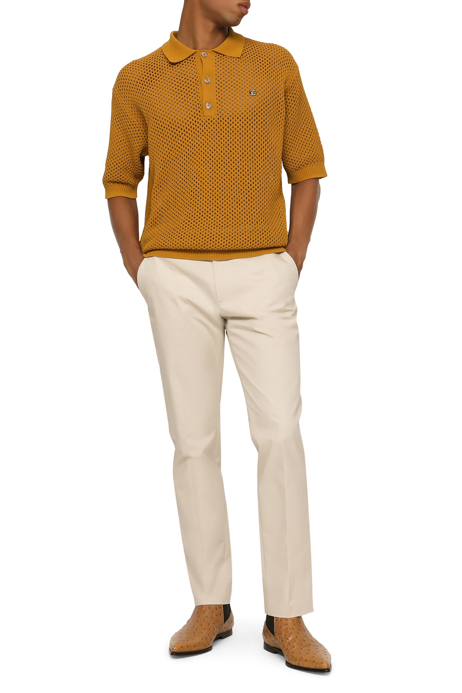 Logo Stretch Cotton Pants