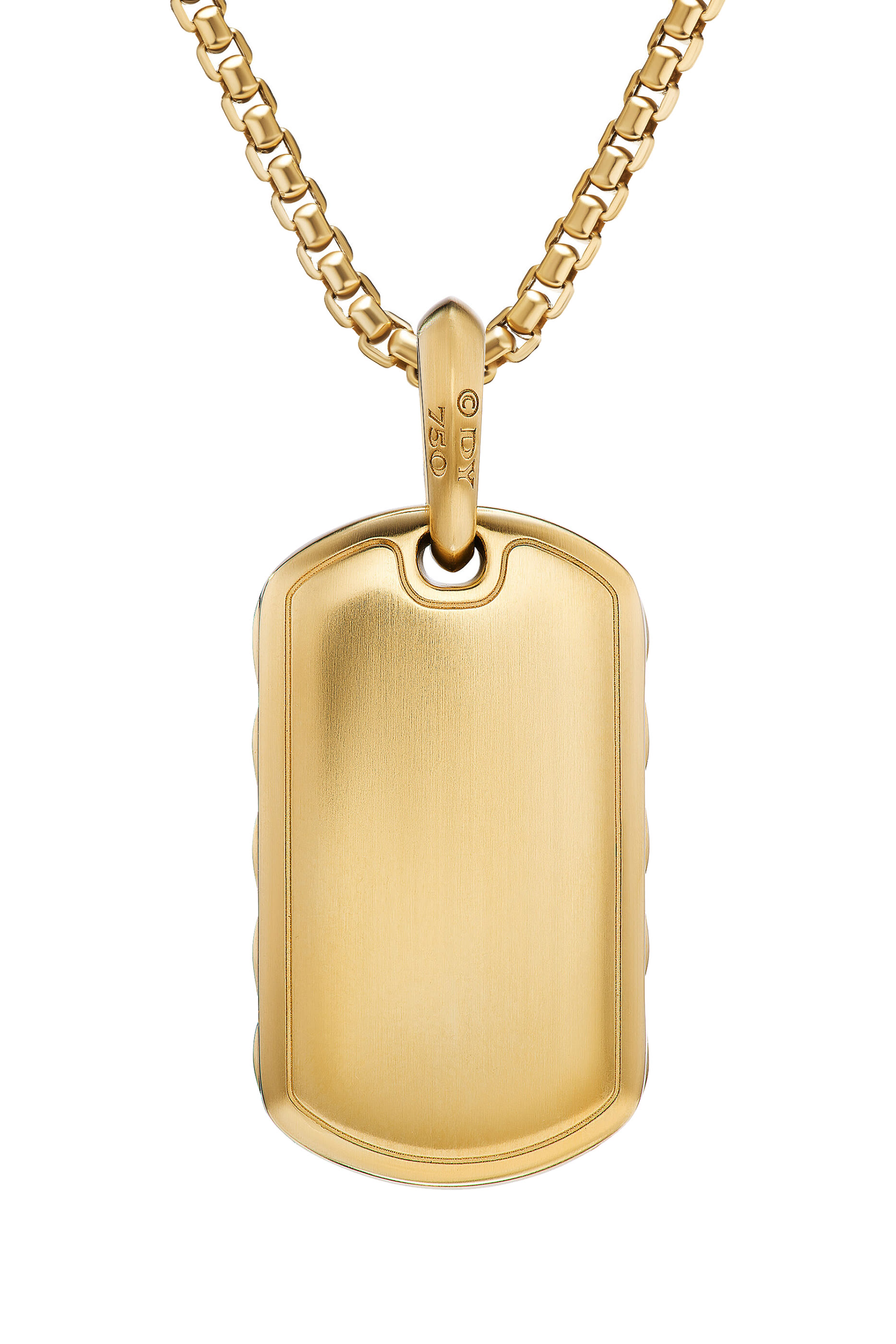 Sculpted Cable Tag, 18K Yellow Gold