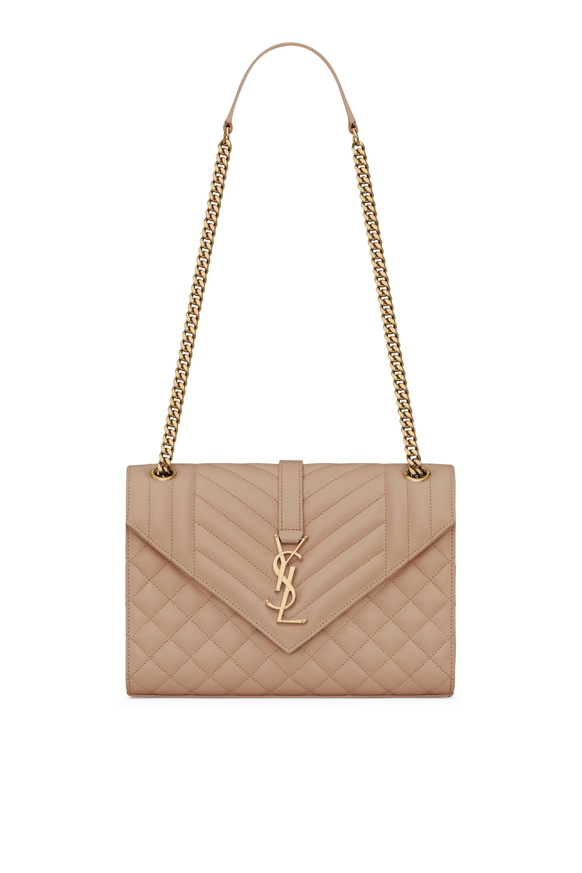 Enveloppe Medium Bag In Mix Matelassé Grain De Poudre Embossed Leather