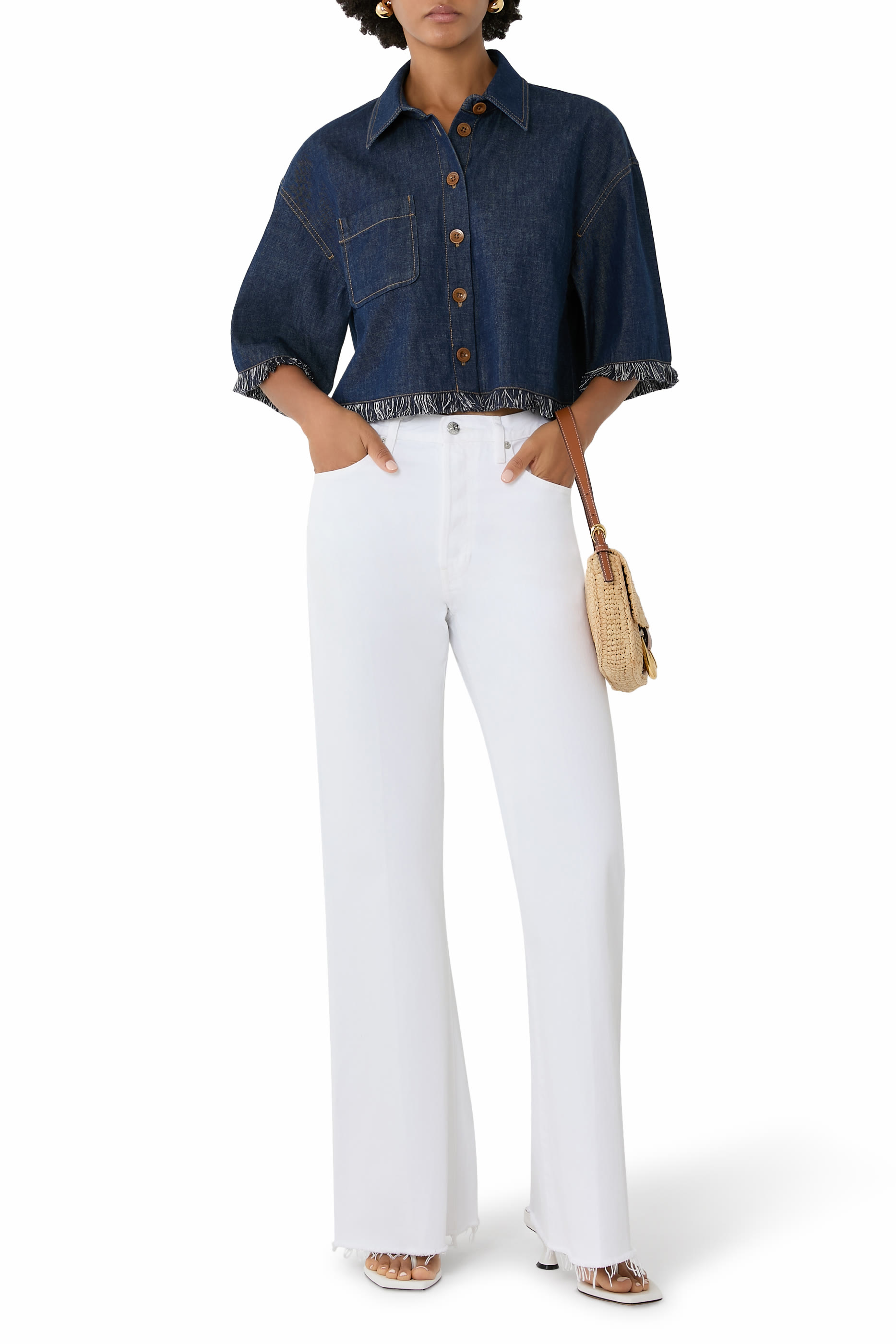  Rhiannon Fringe Denim Shirt 