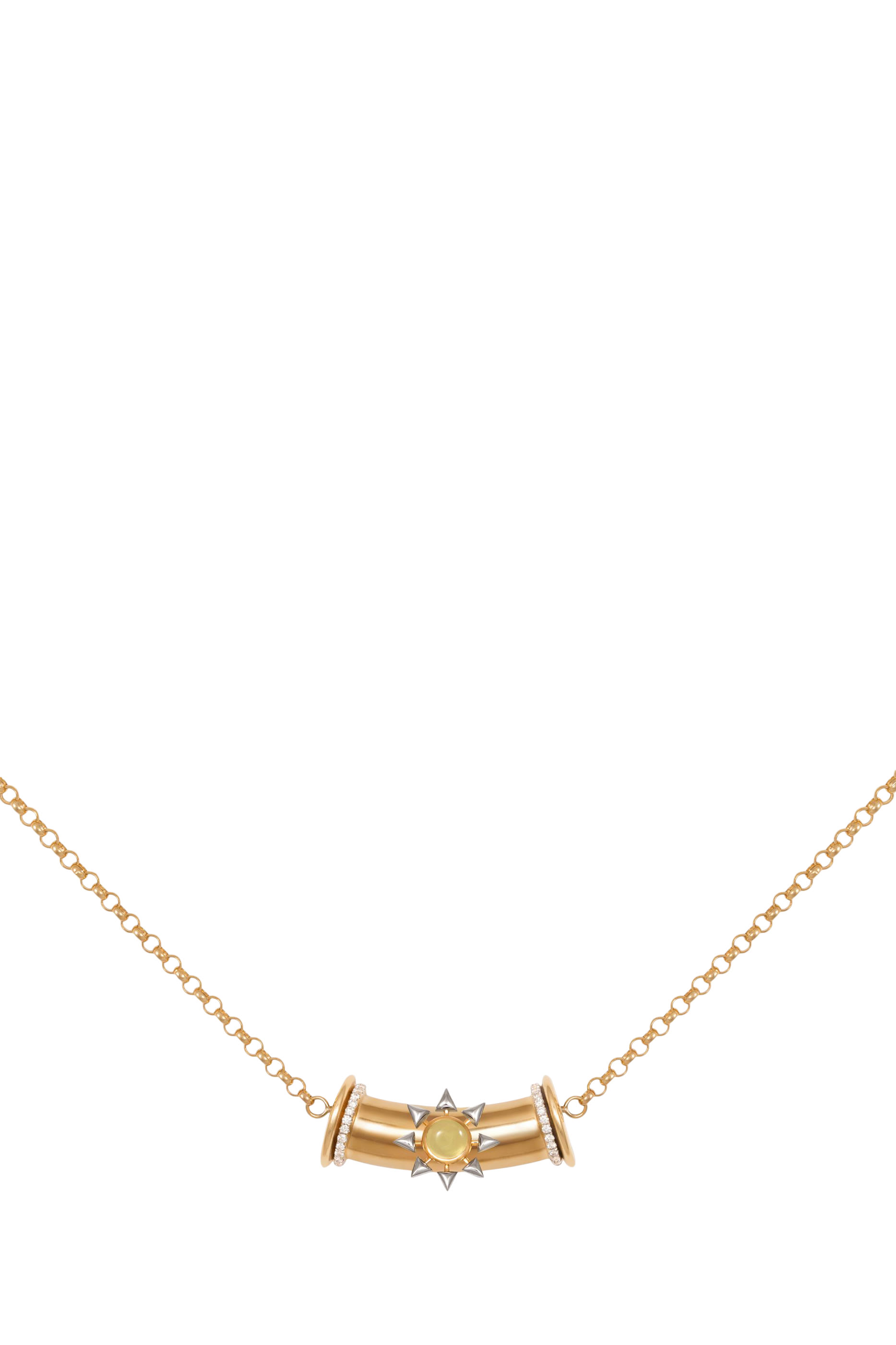 Warrior Star Necklace, 18k Yellow Gold & Citrine, Diamonds