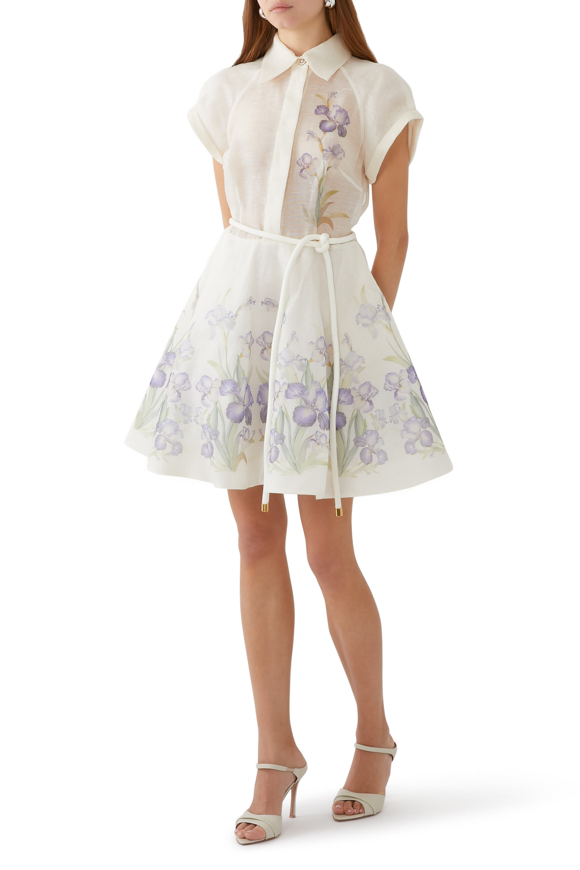 Una 90 Peep Toe Leather Mules