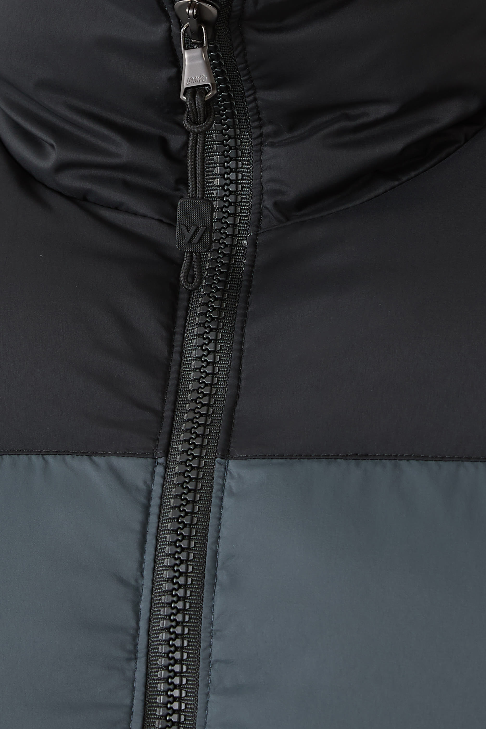 Two-Tone Down Front Zip-Up Sweater