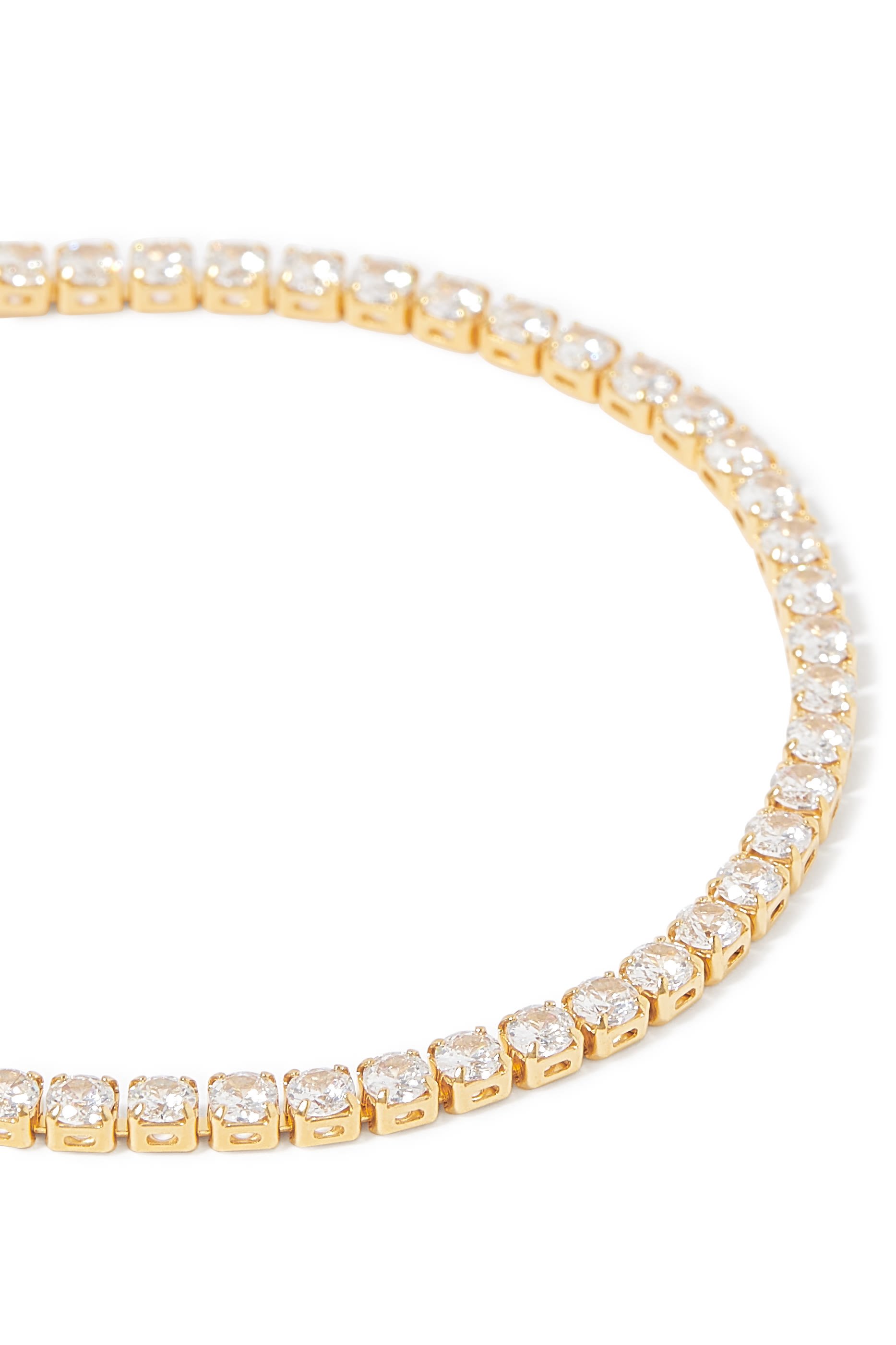 Mini Zara Tennis Bracelet,  18k Gold Plated Raw Brass