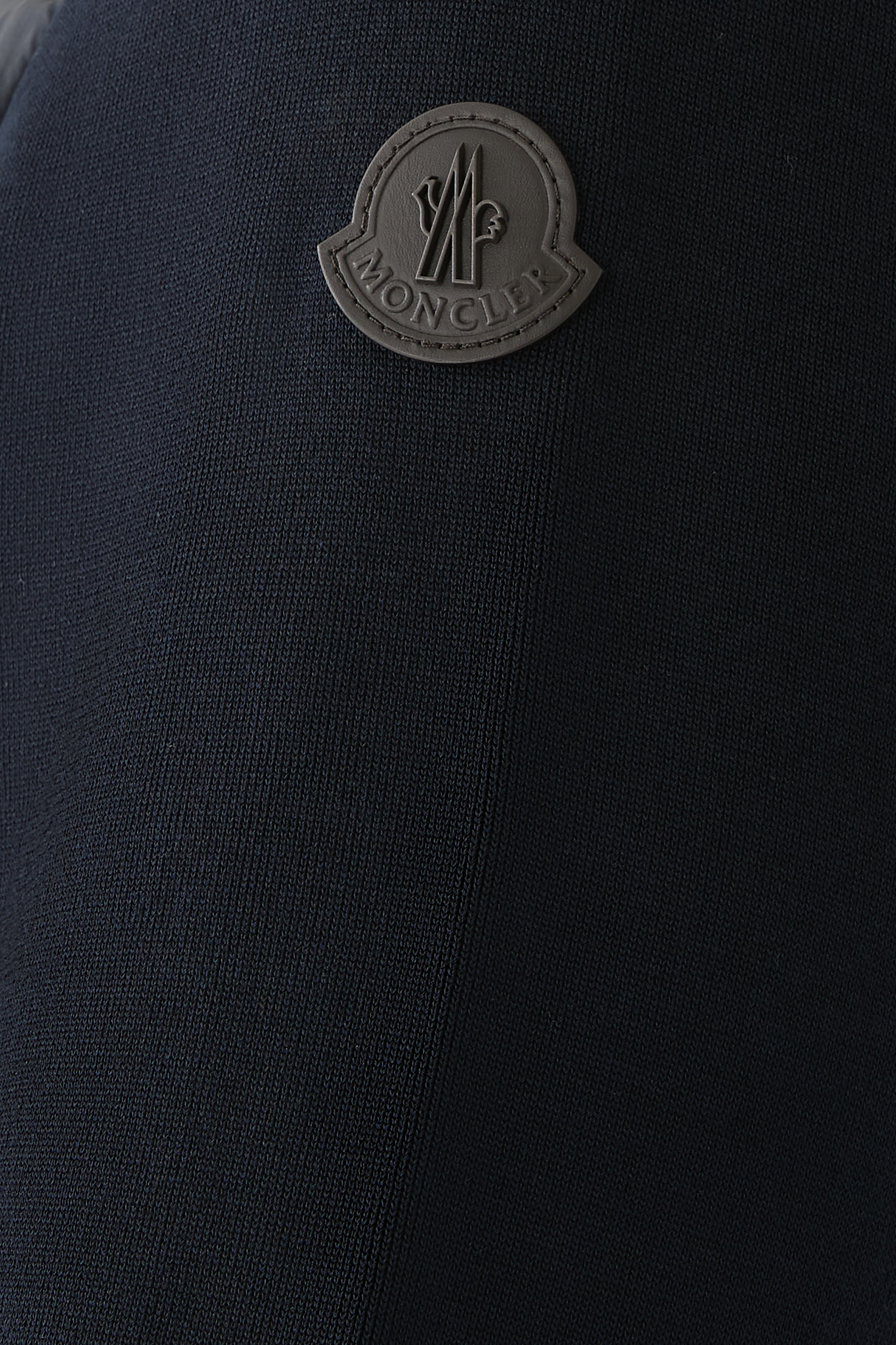 Padded Cr&ecirc;pe Cotton Zip-Up Cardigan