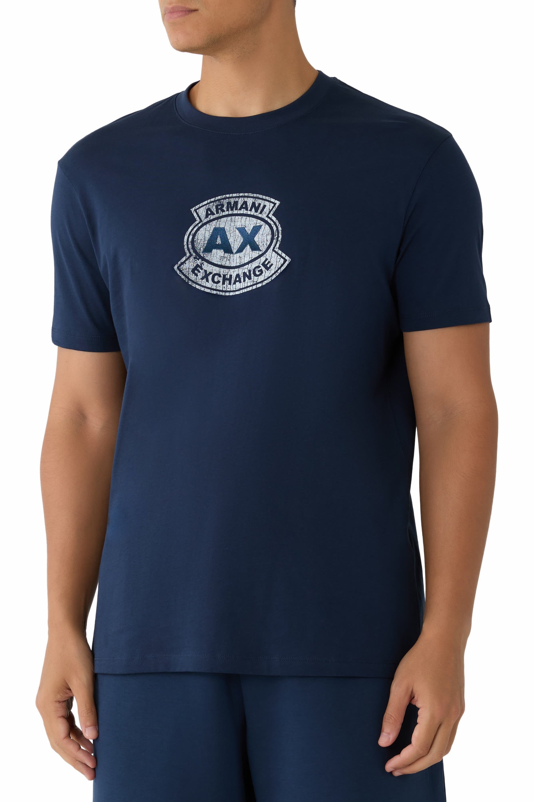 AX Logo Cotton-Jersey T-Shirt