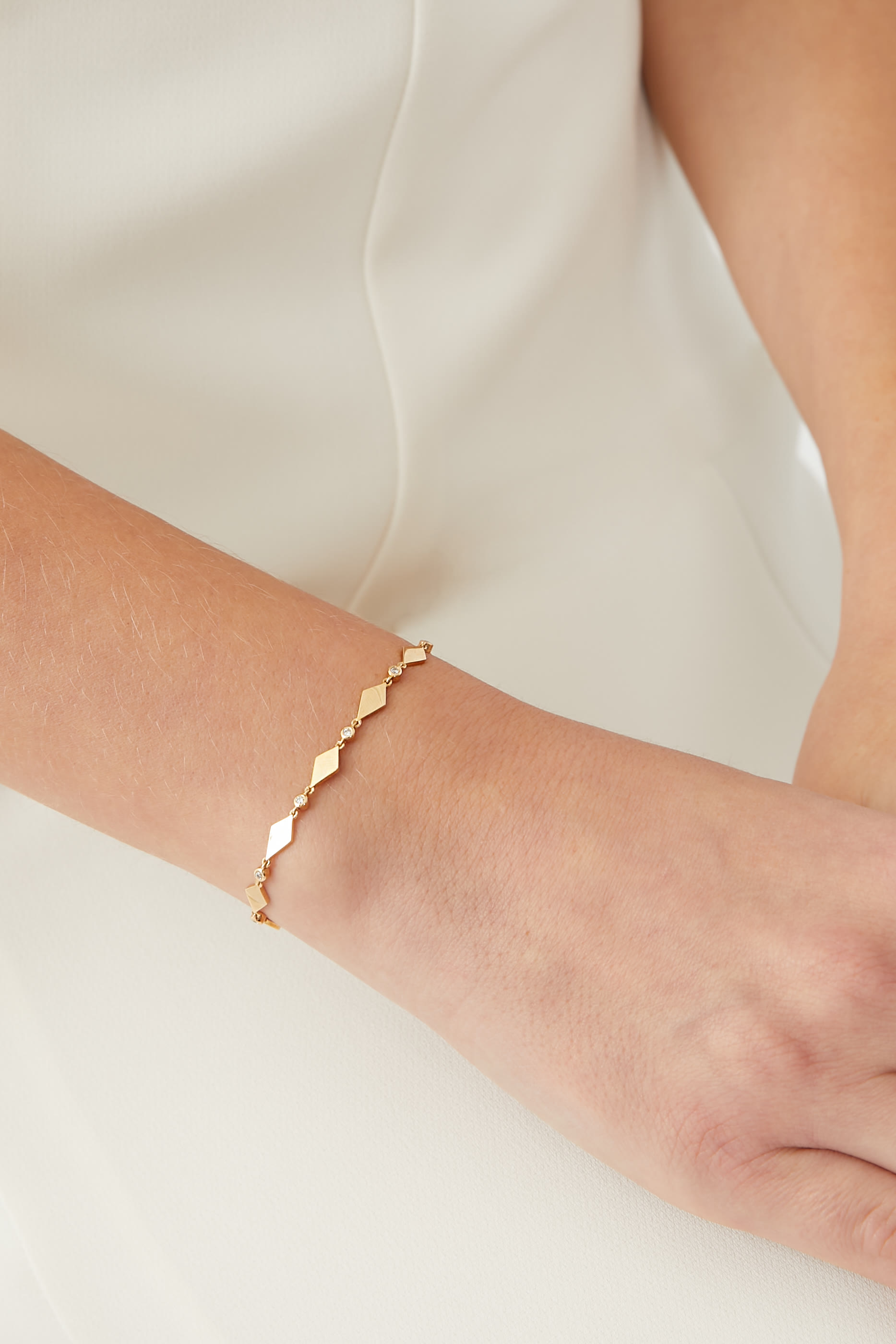 Mosaic Bracelet, 18k Yellow Gold & Diamonds