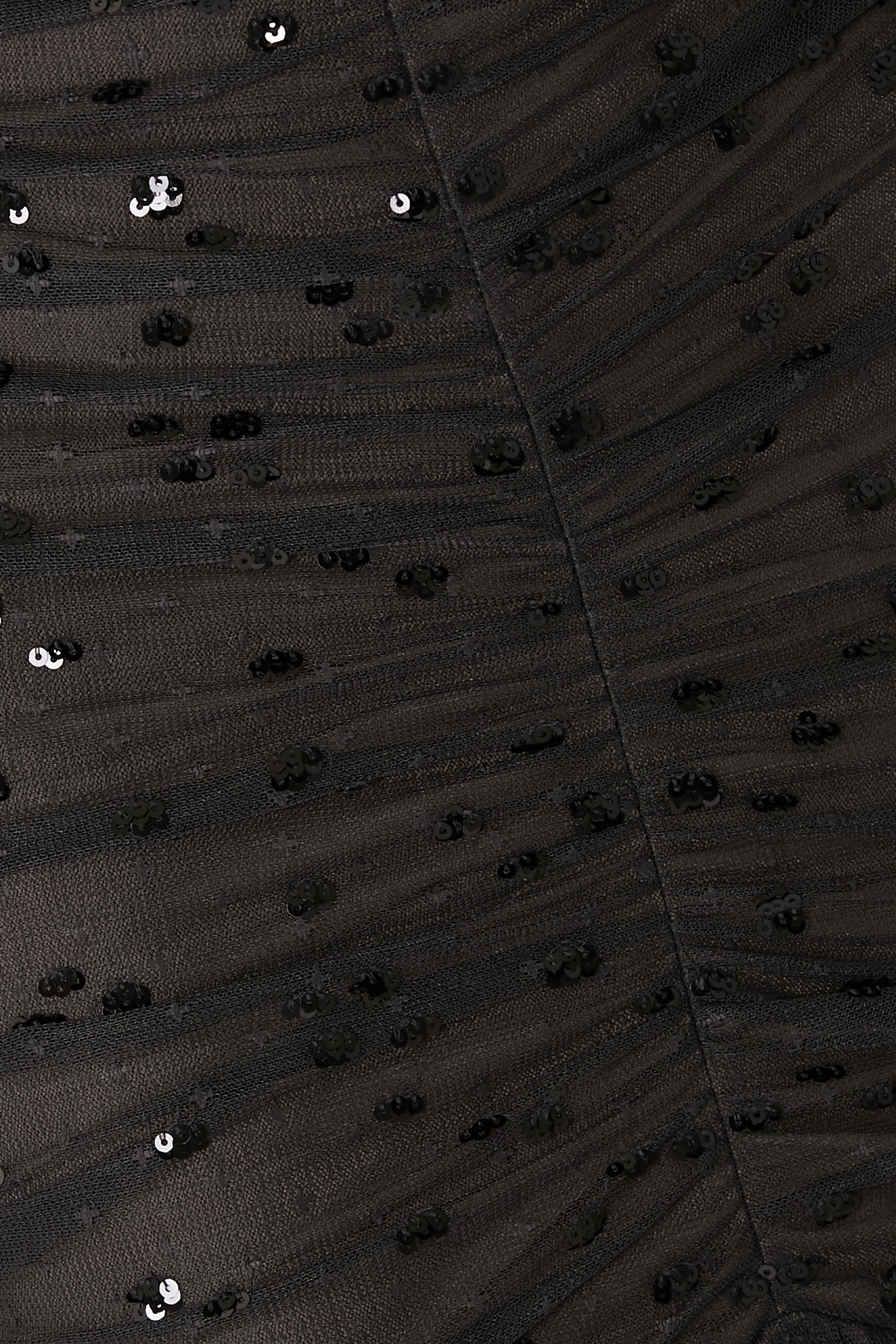 Dappled Sequin Rouched Off-Shoulder Gown