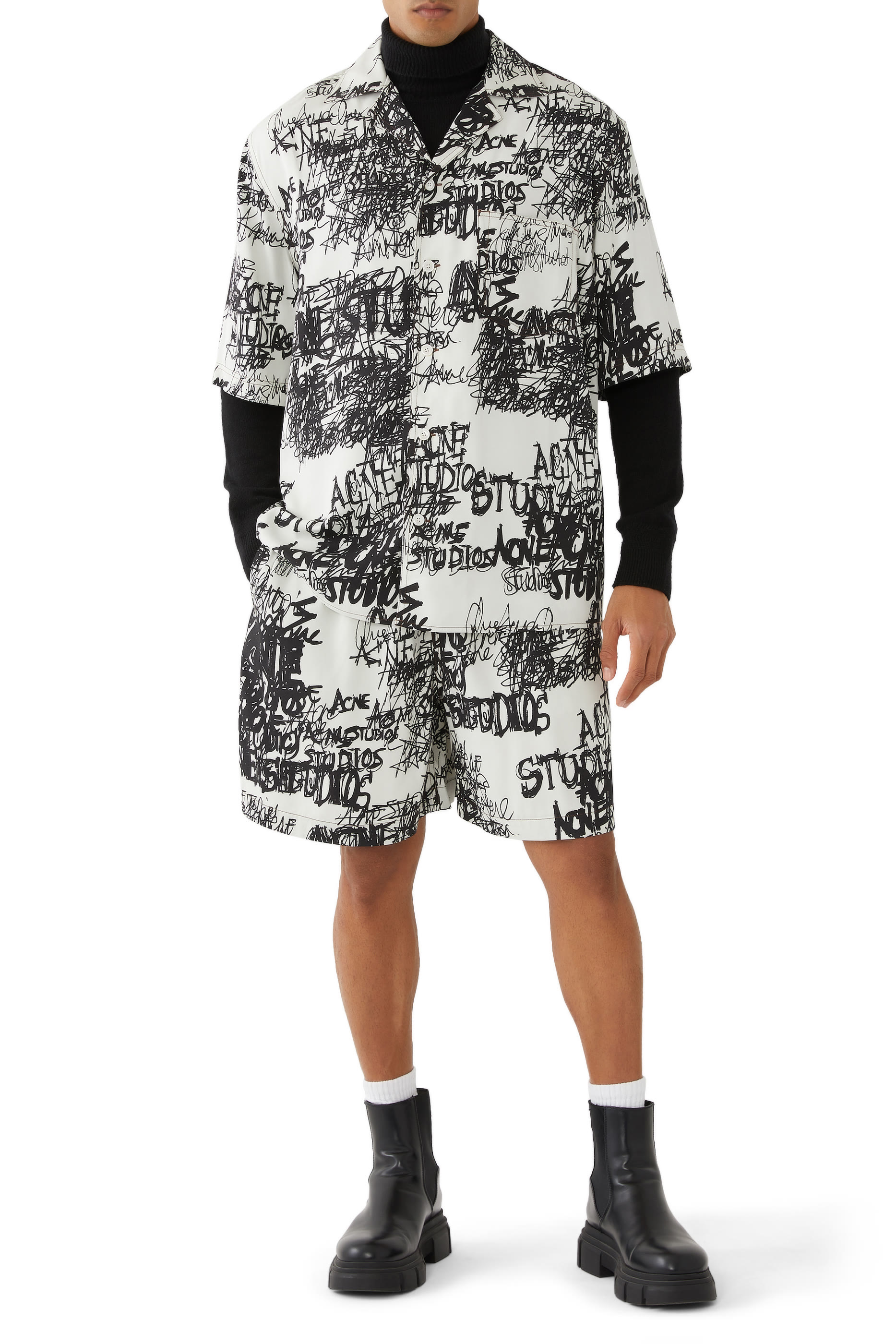 Printed Button-Up Shirt