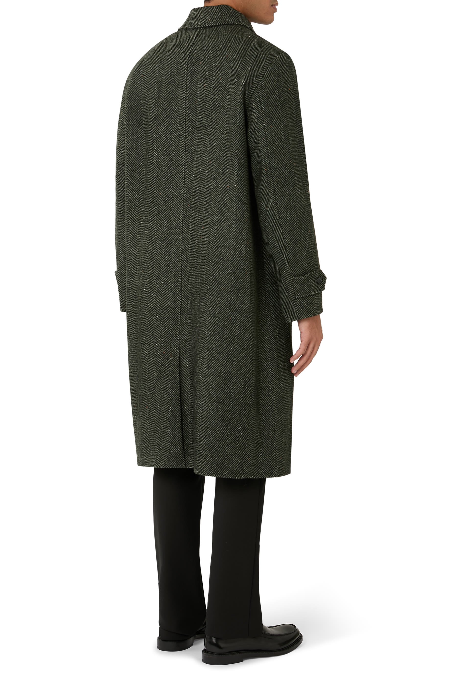 Maximilian Herringbone Wool Coat
