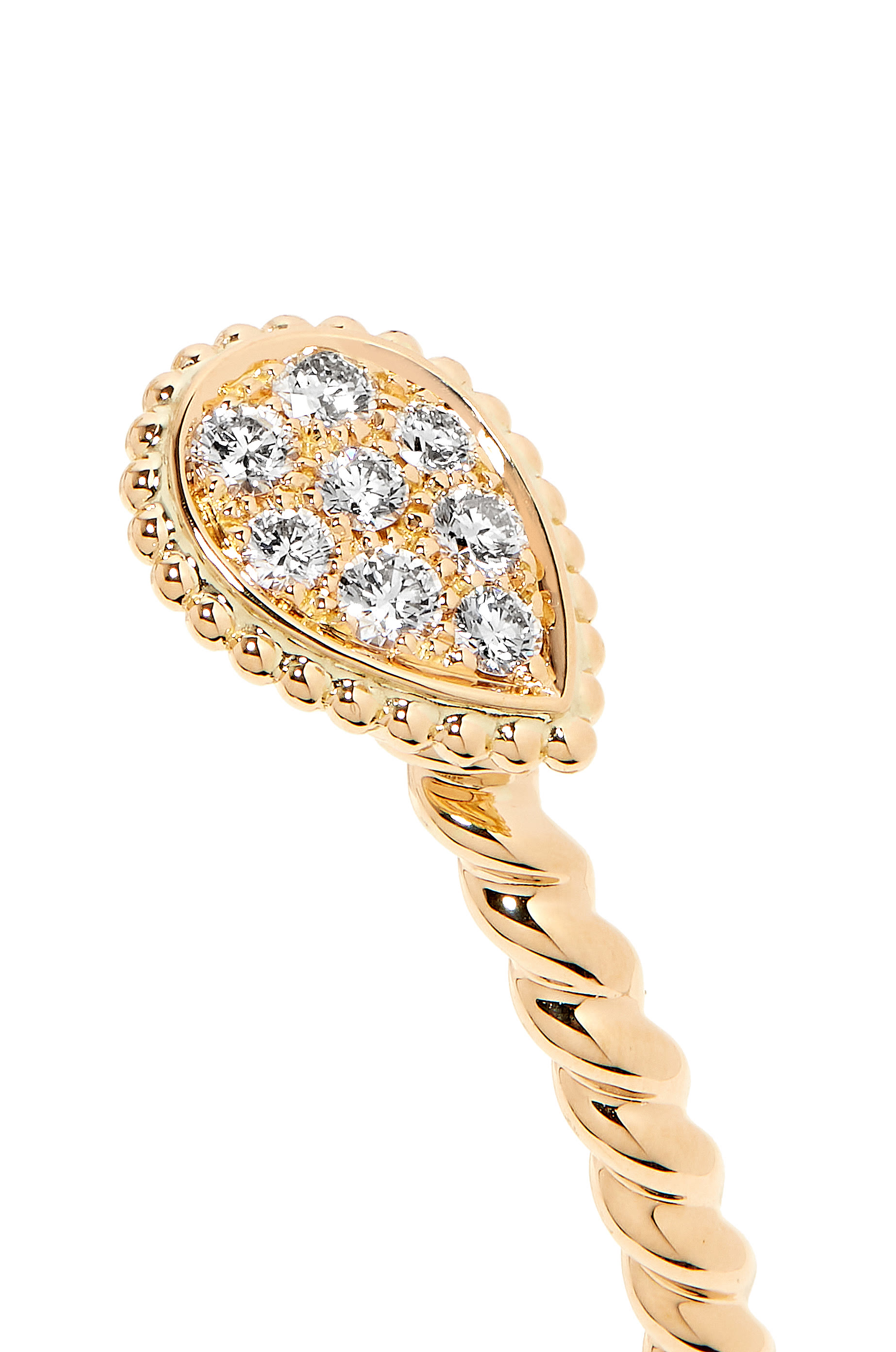 Serpent Boh&egrave;me double motif bracelet, set with a turquoise, paved with diamonds, in yellow gold