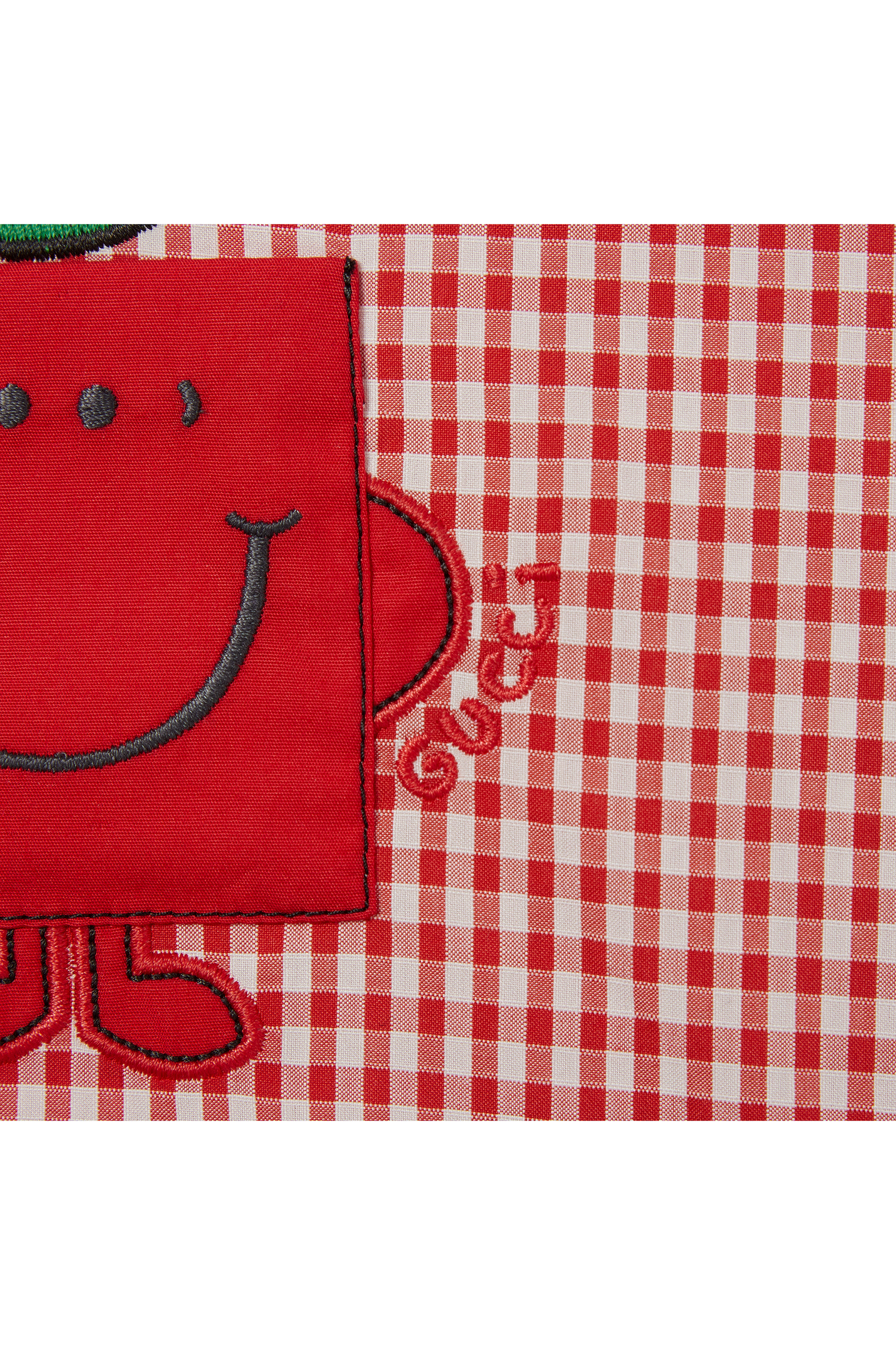 Kids Characters Embroidery Gingham T-Shirt