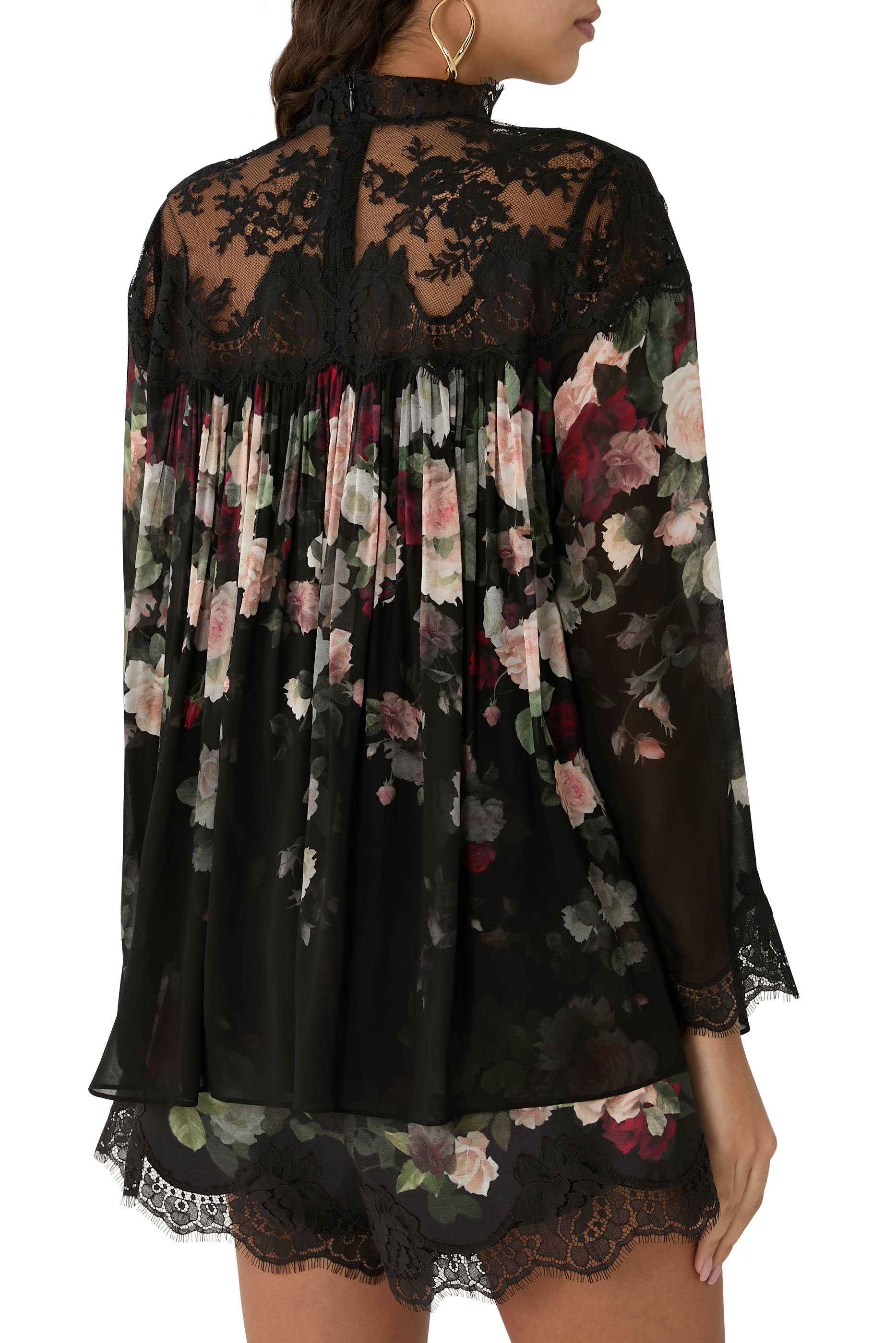 Floral Lace Yoke Top