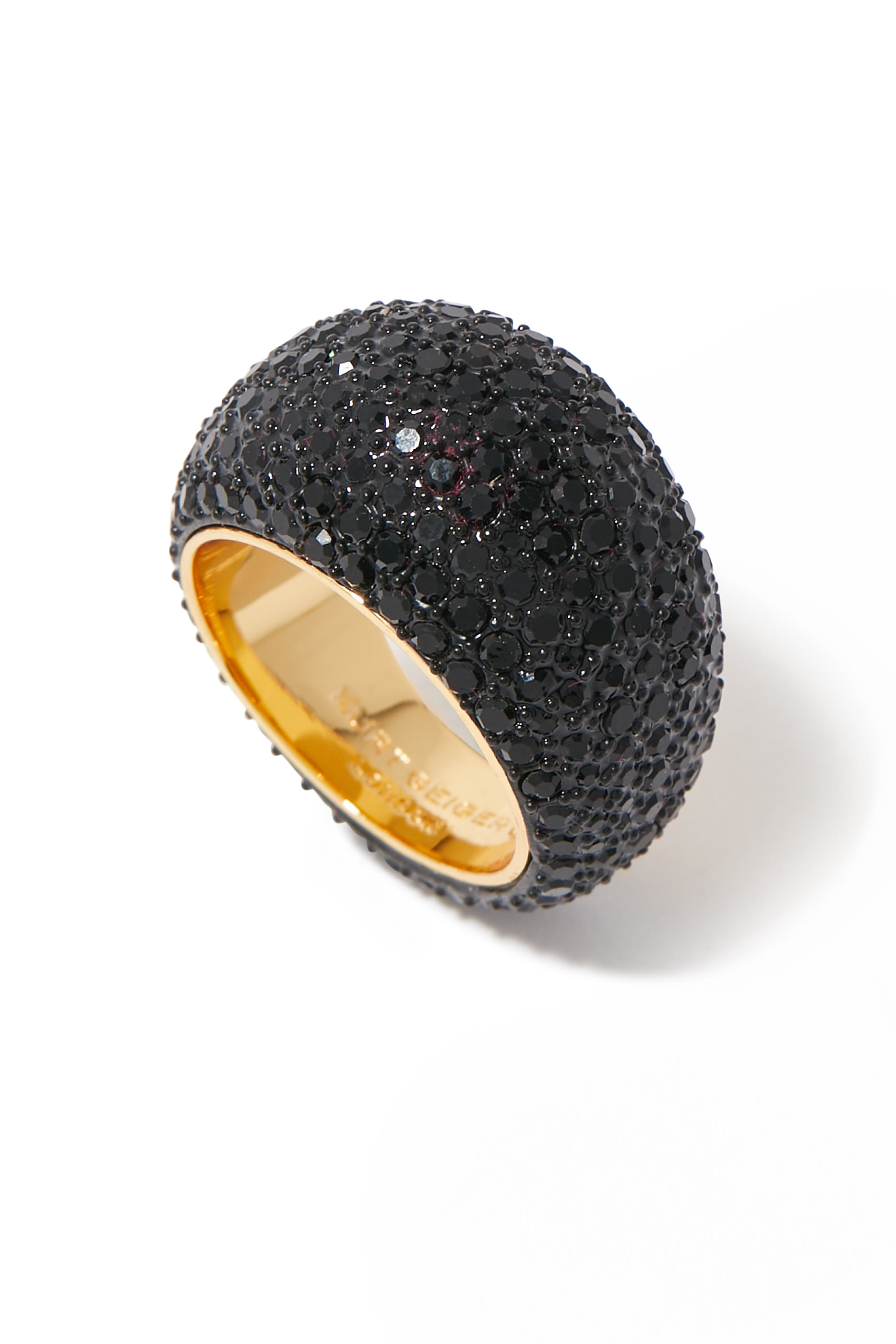 Pave Dome Ring, Brass & Crystals