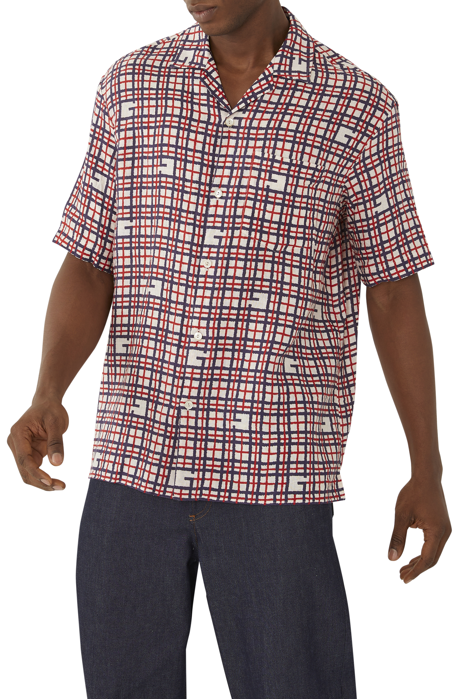 Square G Tartan Print Shirt