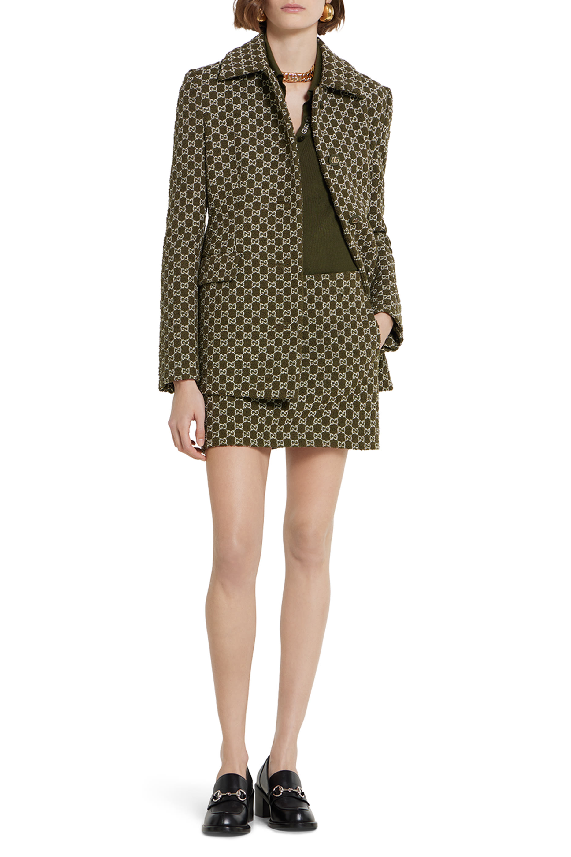 GG Cotton Boucl&eacute; Mini Skirt